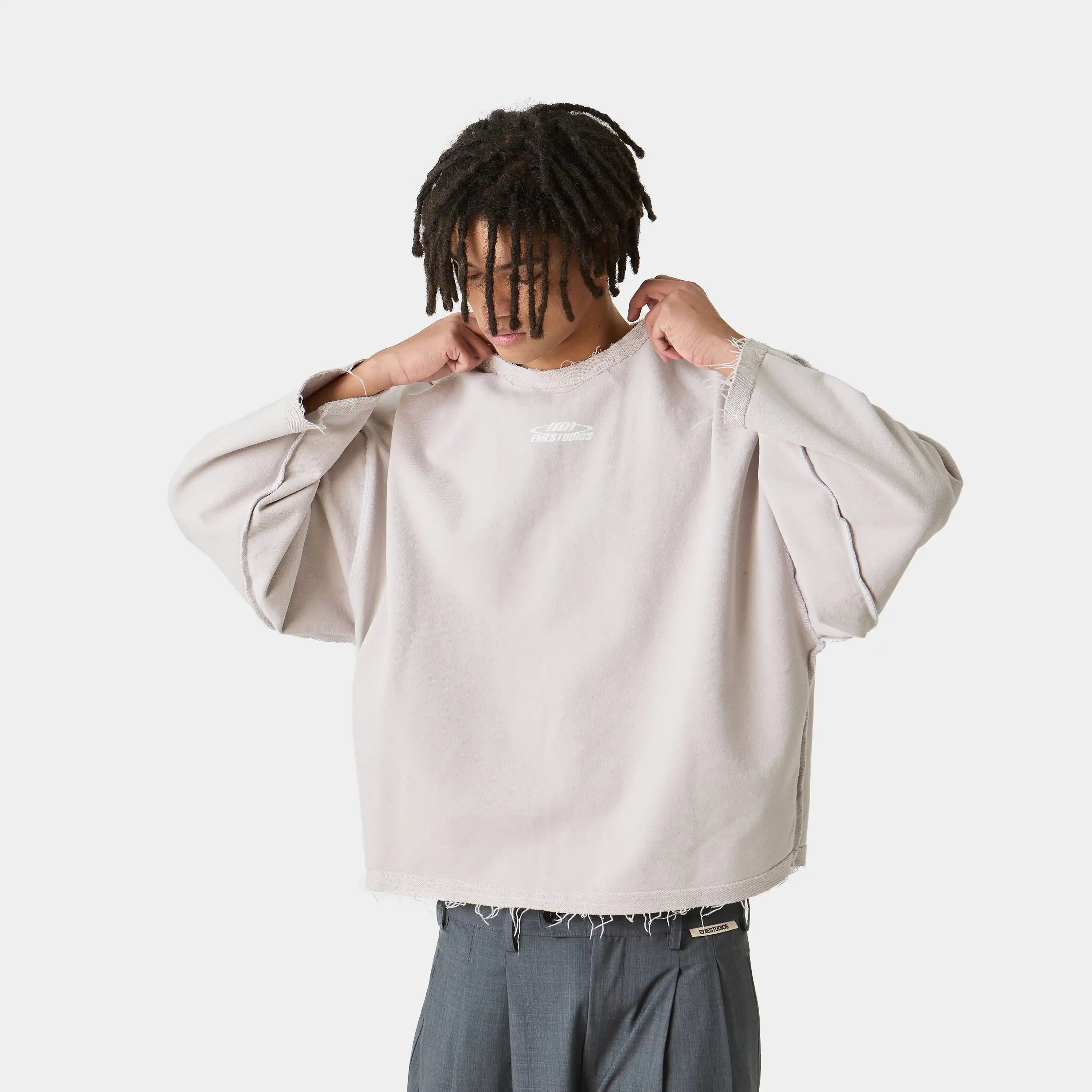 Suit Off Sand Oversized Crewneck Sweatshirts Eme Studios