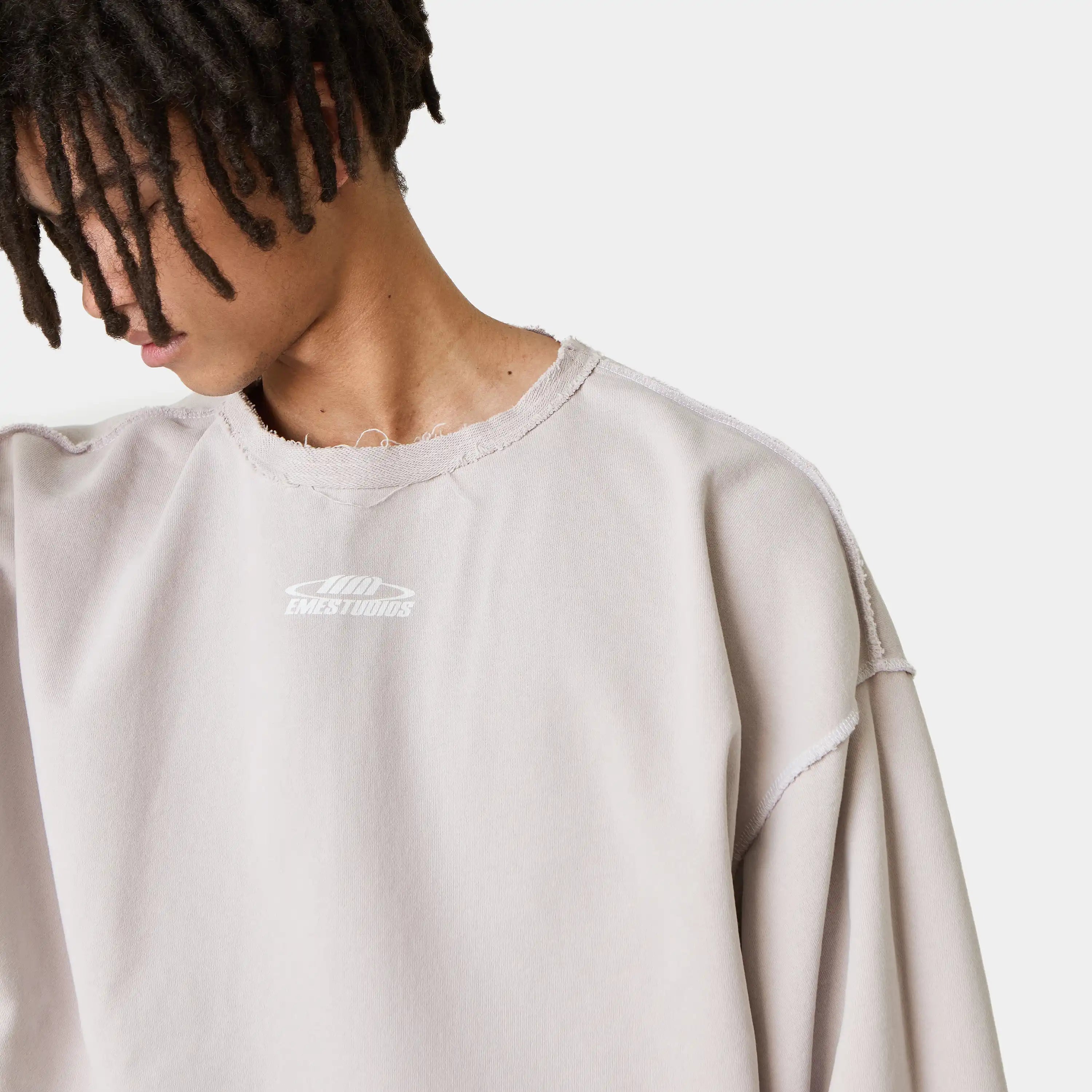 Suit Off Sand Oversized Crewneck Sweatshirts Eme Studios