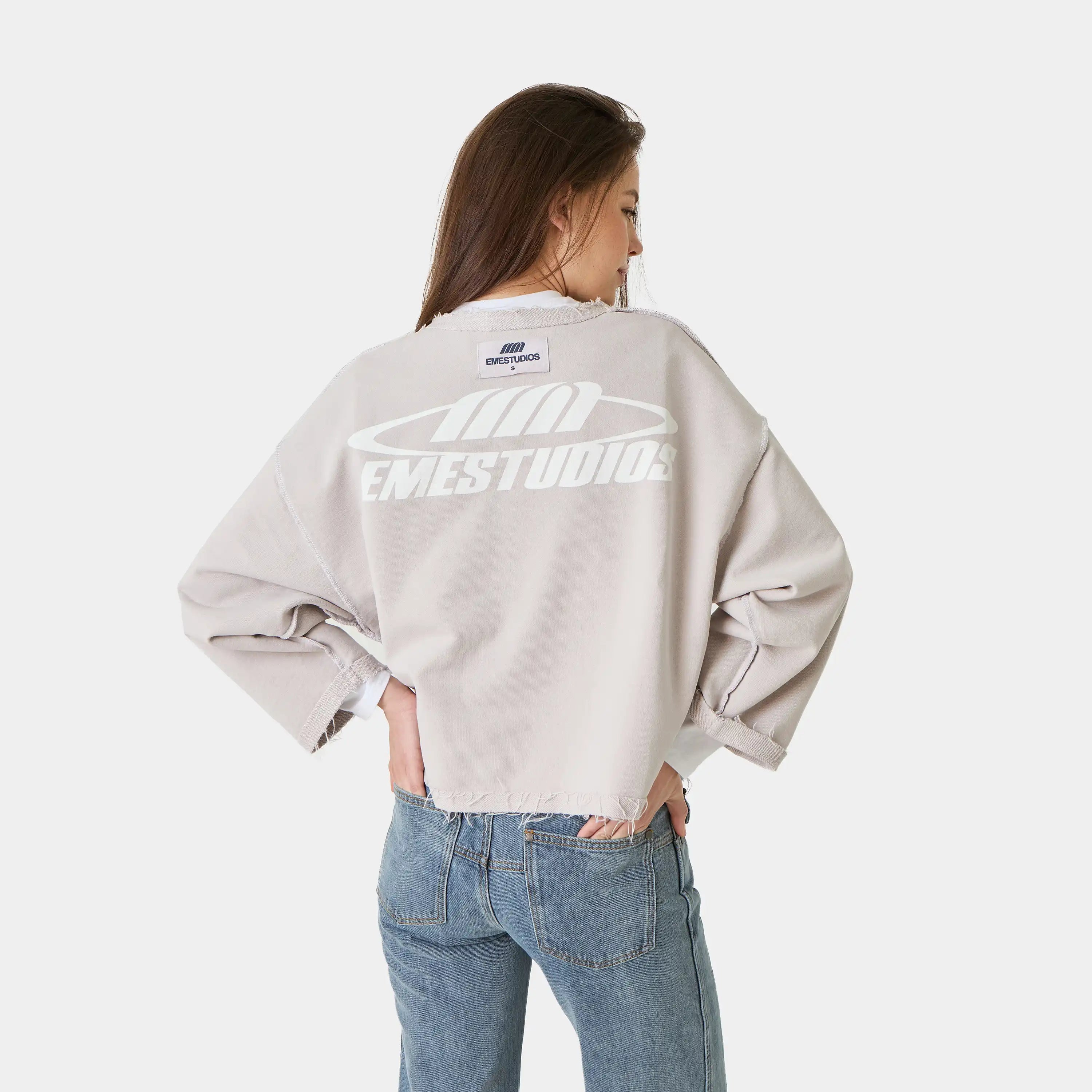 Suit Off Sand Oversized Crewneck Sweatshirts Eme Studios
