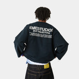Suit Navy Oversized Crewneck Sweatshirts Eme Studios