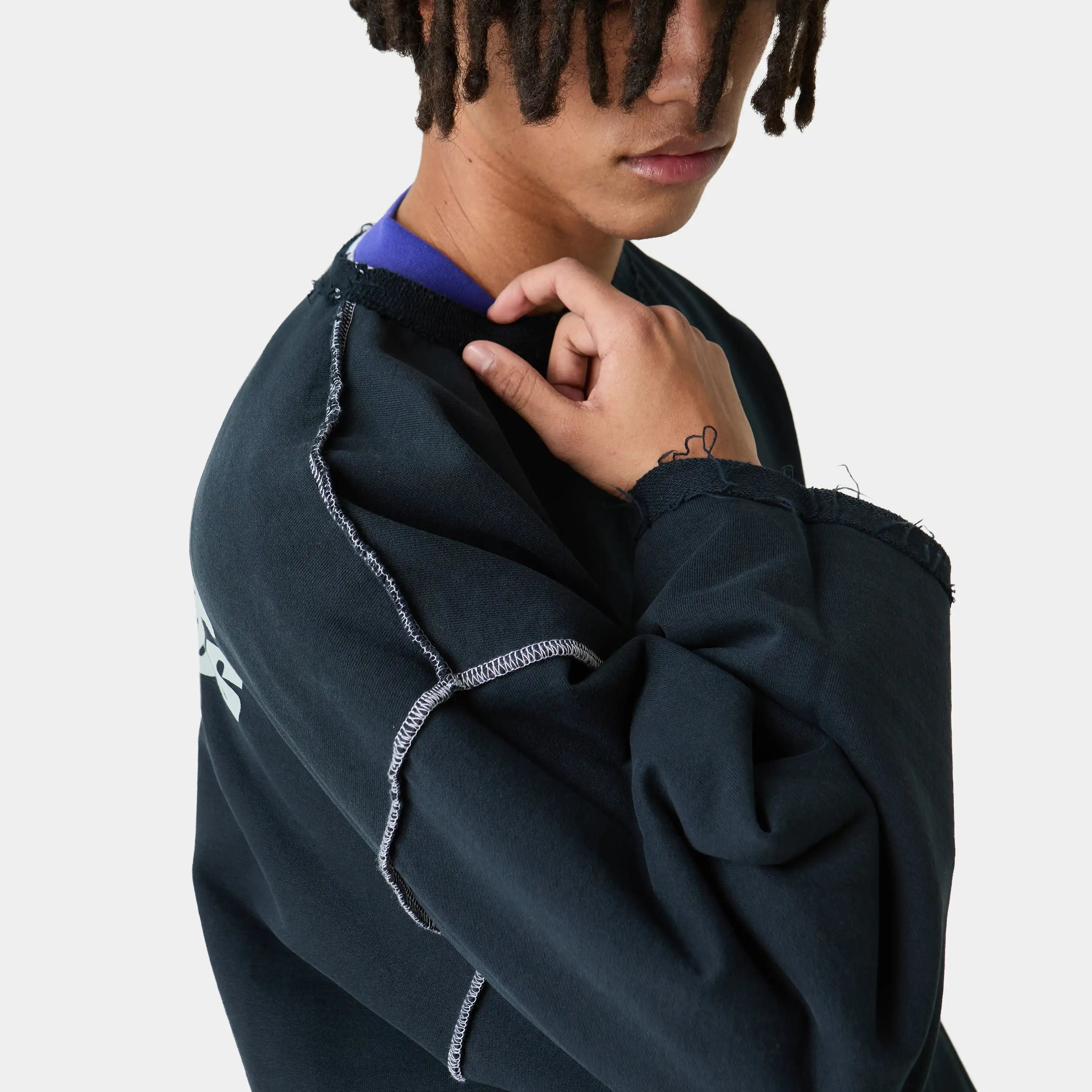 Suit Navy Oversized Crewneck Sweatshirts Eme Studios