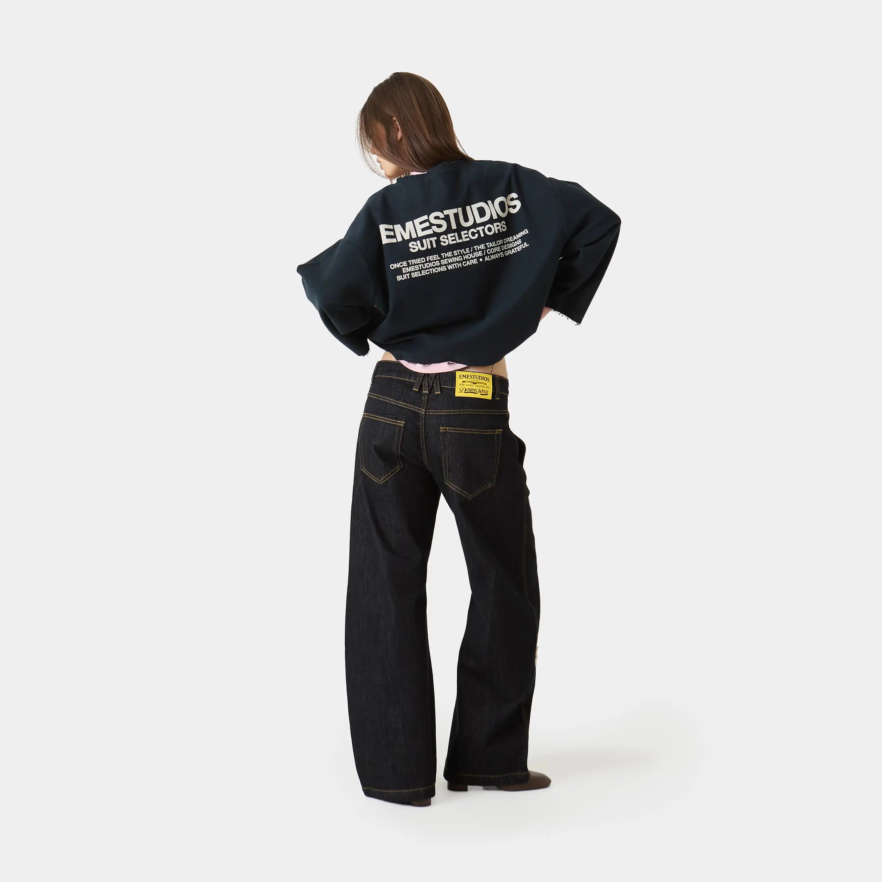 Suit Navy Oversized Crewneck Sweatshirts Eme Studios
