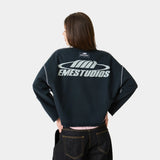 Suit Navy Oversized Crewneck Sweatshirts Eme Studios