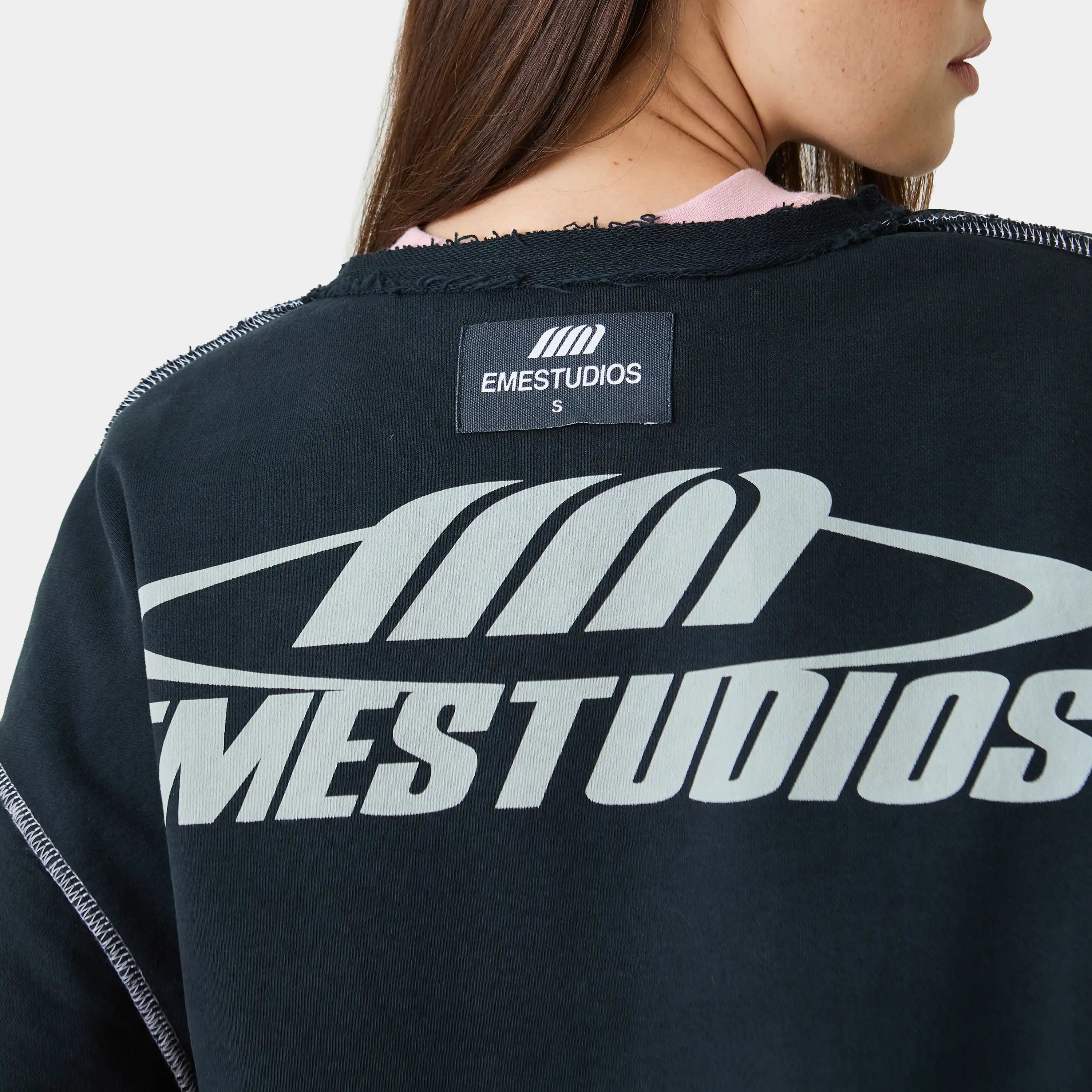 Suit Navy Oversized Crewneck Sweatshirts Eme Studios