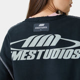 Suit Navy Oversized Crewneck Sweatshirts Eme Studios
