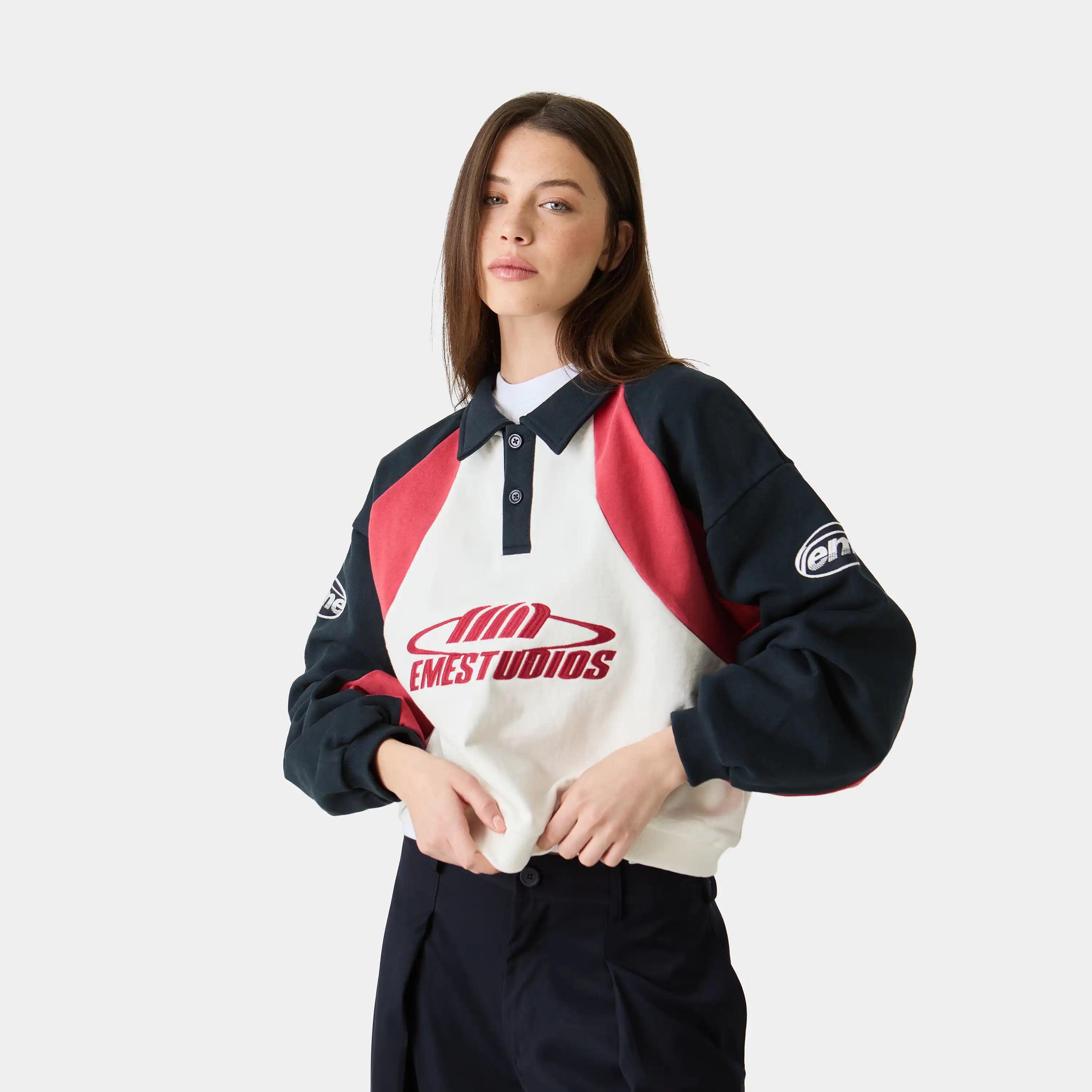 Tipton Navy Polo Crewneck Sweatshirts Eme Studios