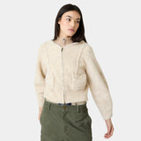 Zoe Off Sand Zipper Knit Woman Knitwear Eme Studios