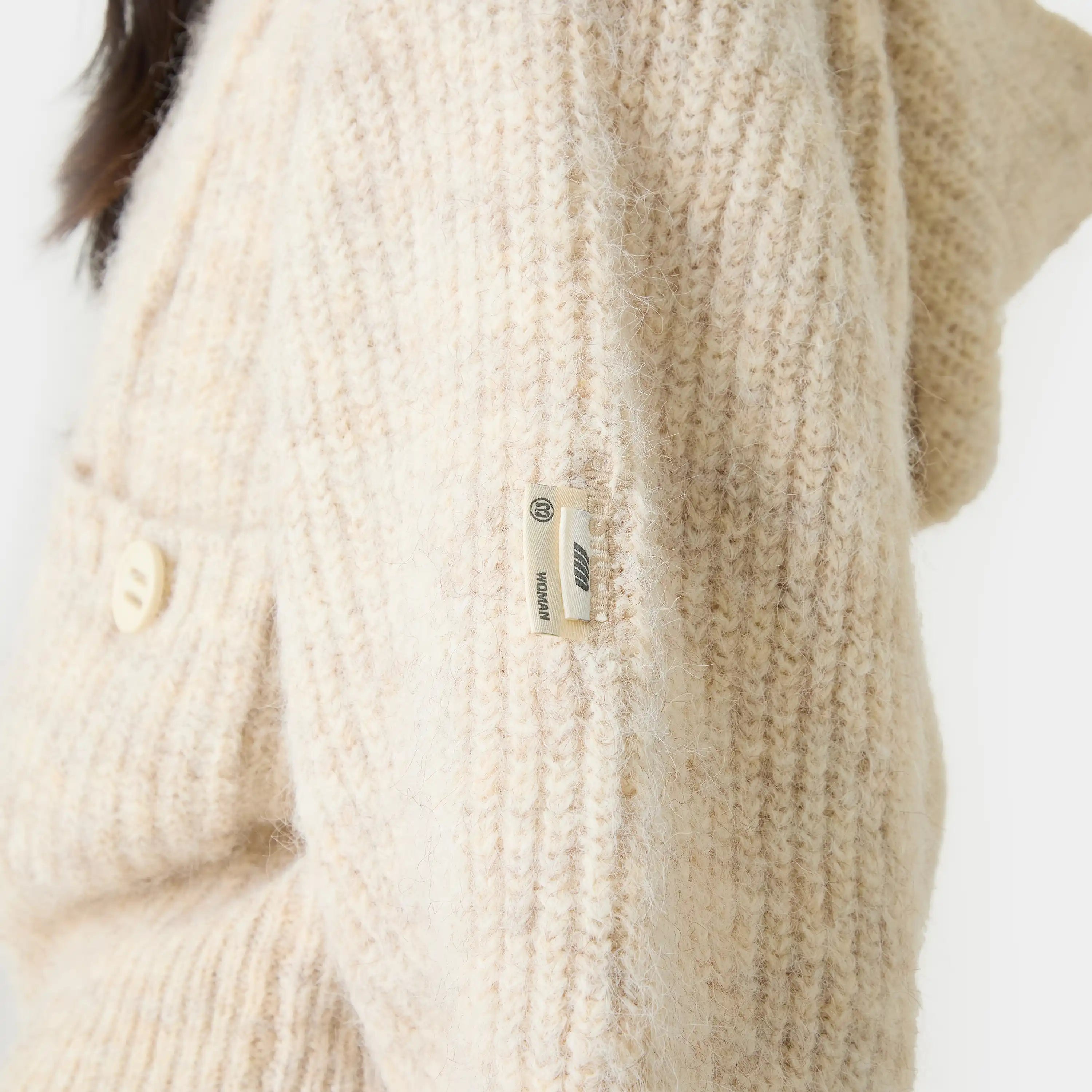 Zoe Off Sand Zipper Knit Woman Knitwear Eme Studios