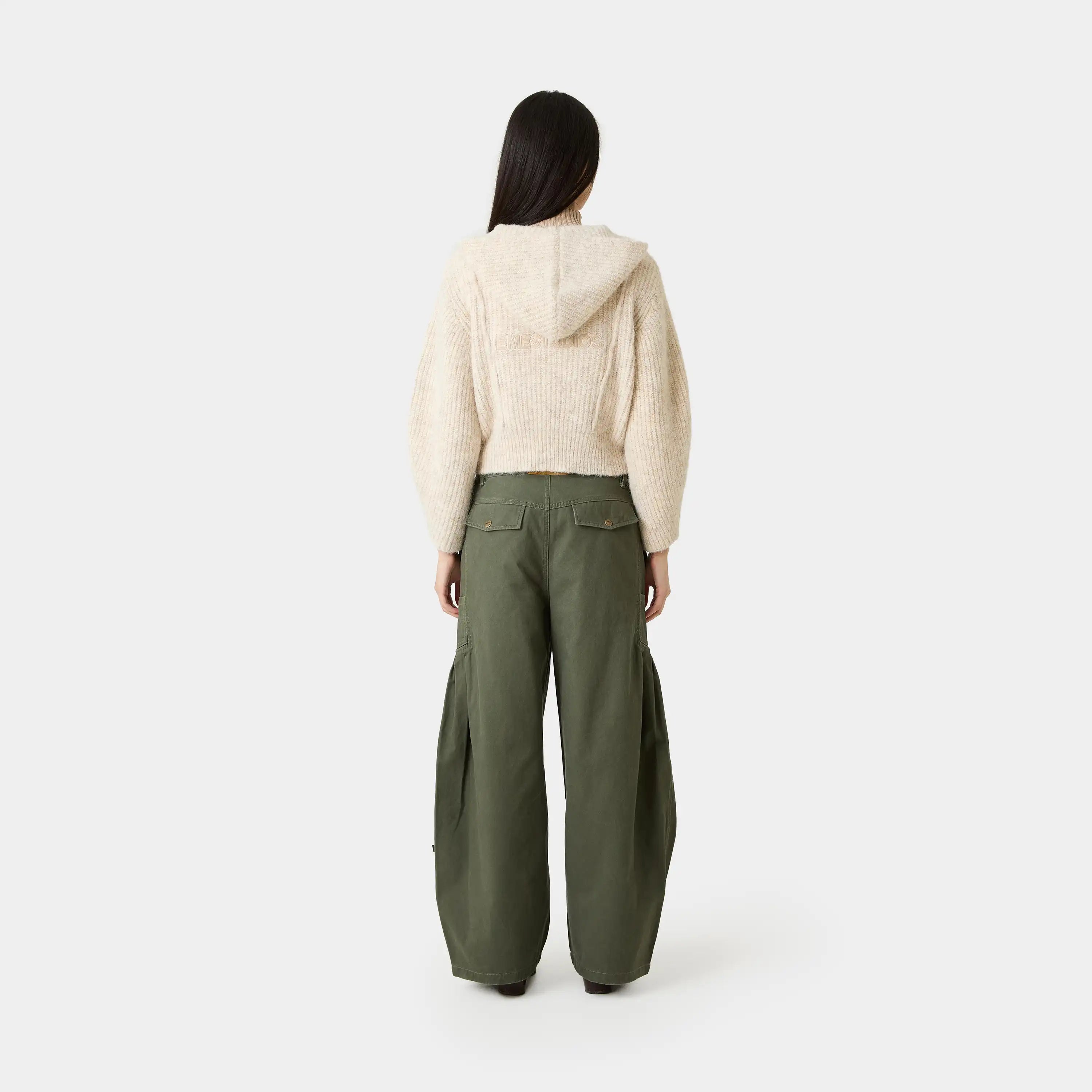 Zoe Off Sand Zipper Knit Woman Knitwear Eme Studios