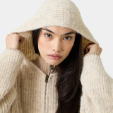 Zoe Off Sand Zipper Knit Woman Knitwear Eme Studios