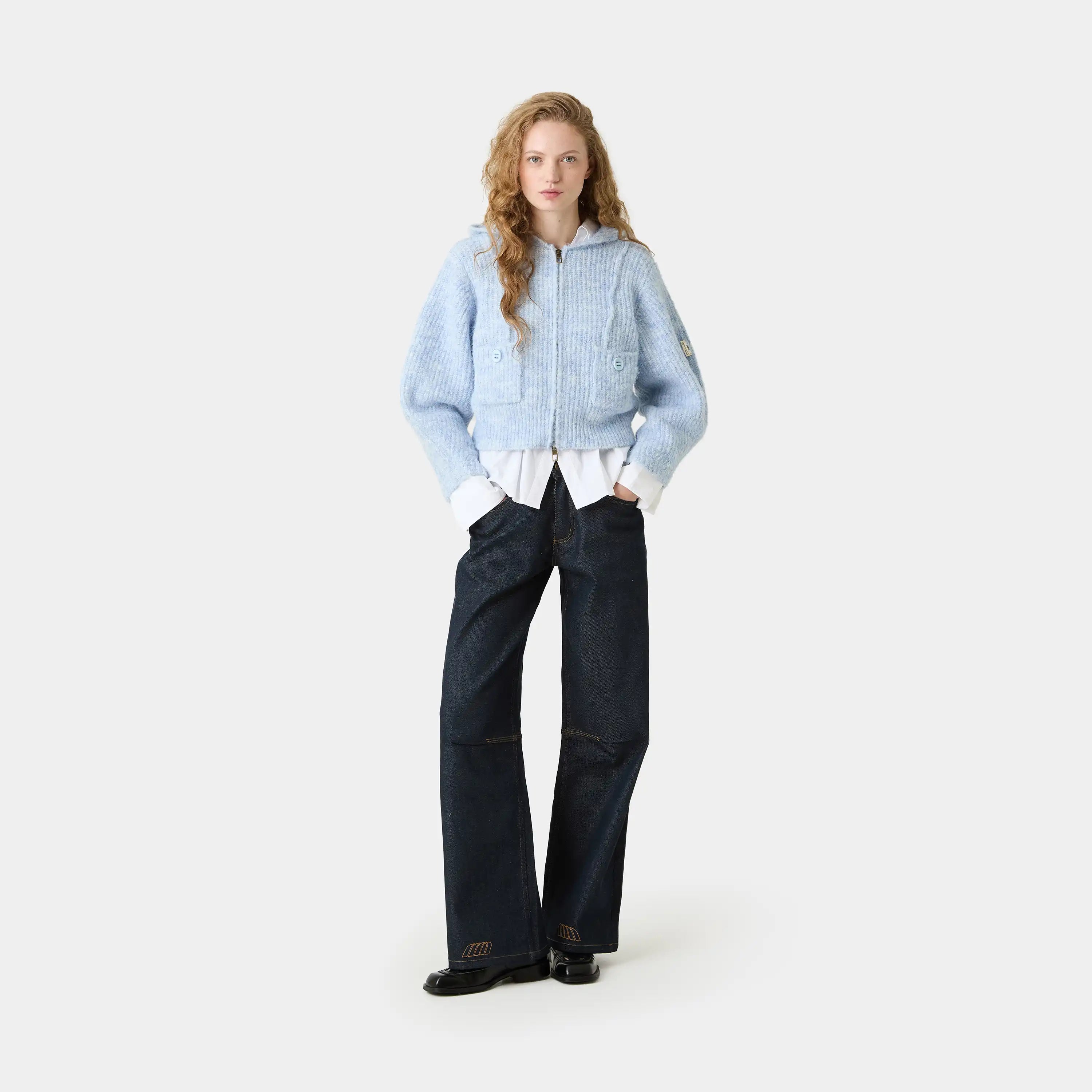 Zoe Sky Zipper Knit Woman Knitwear Eme Studios