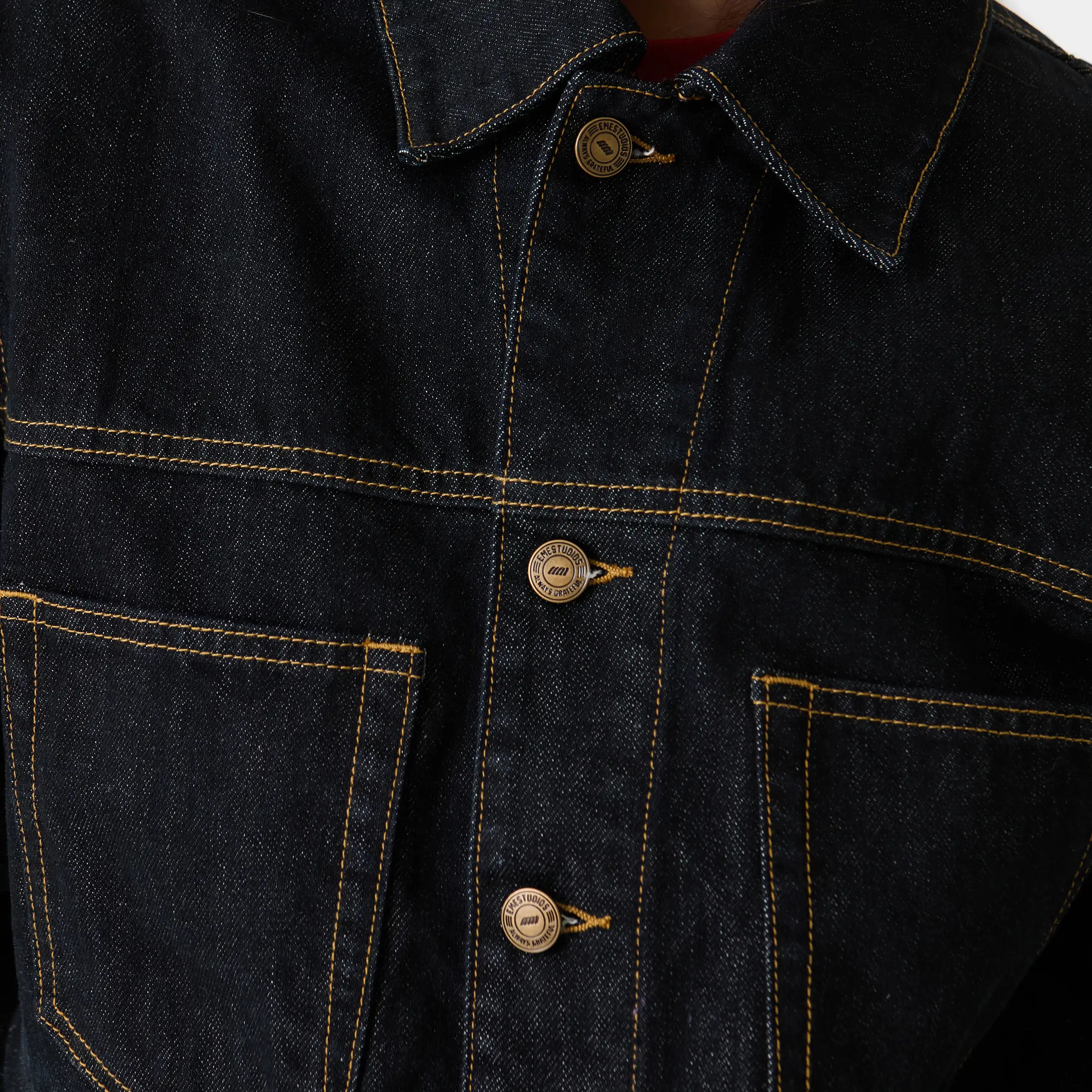 Ledger Raw Denim Jacket Outerwear Eme Studios