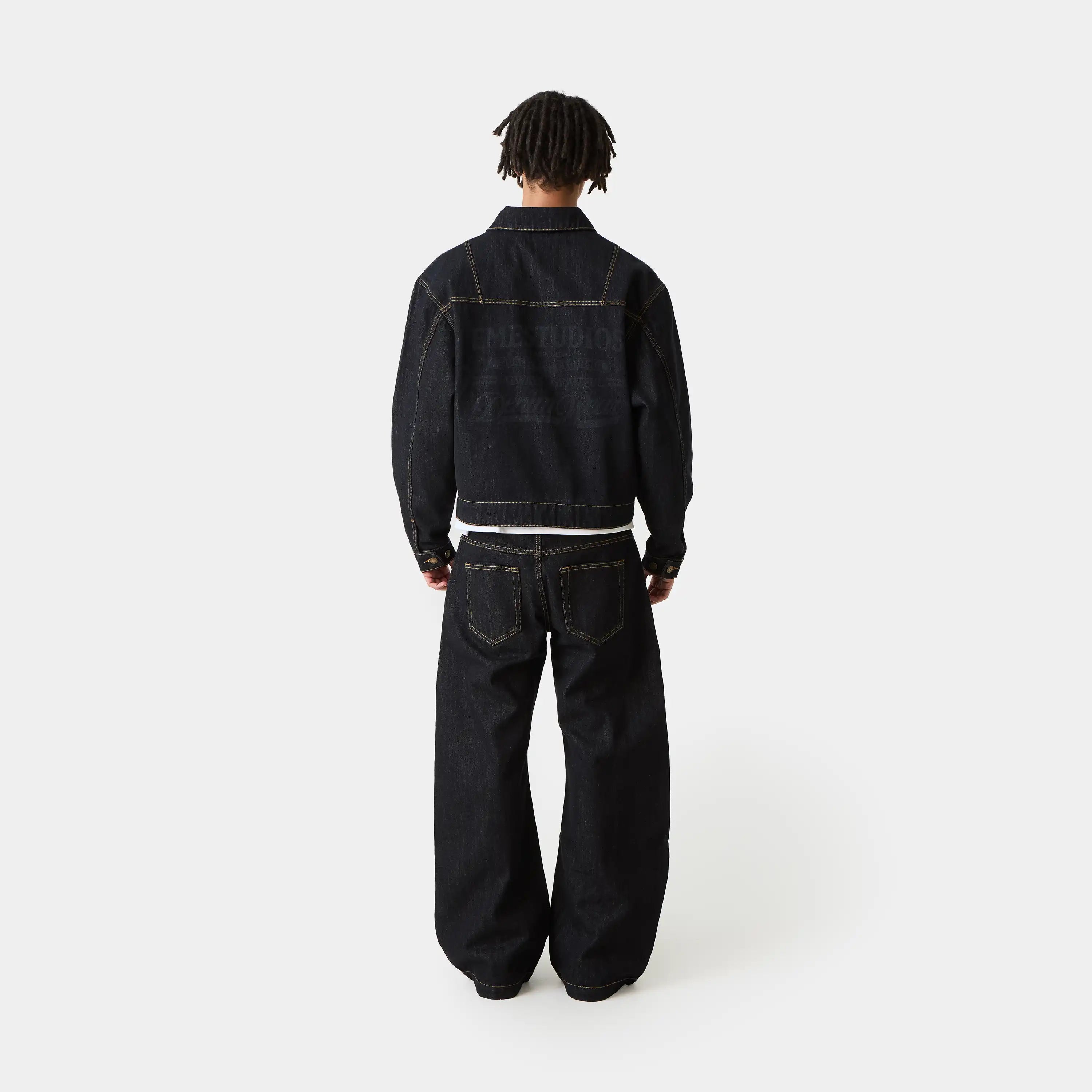 Ledger Raw Denim Jacket Outerwear Eme Studios
