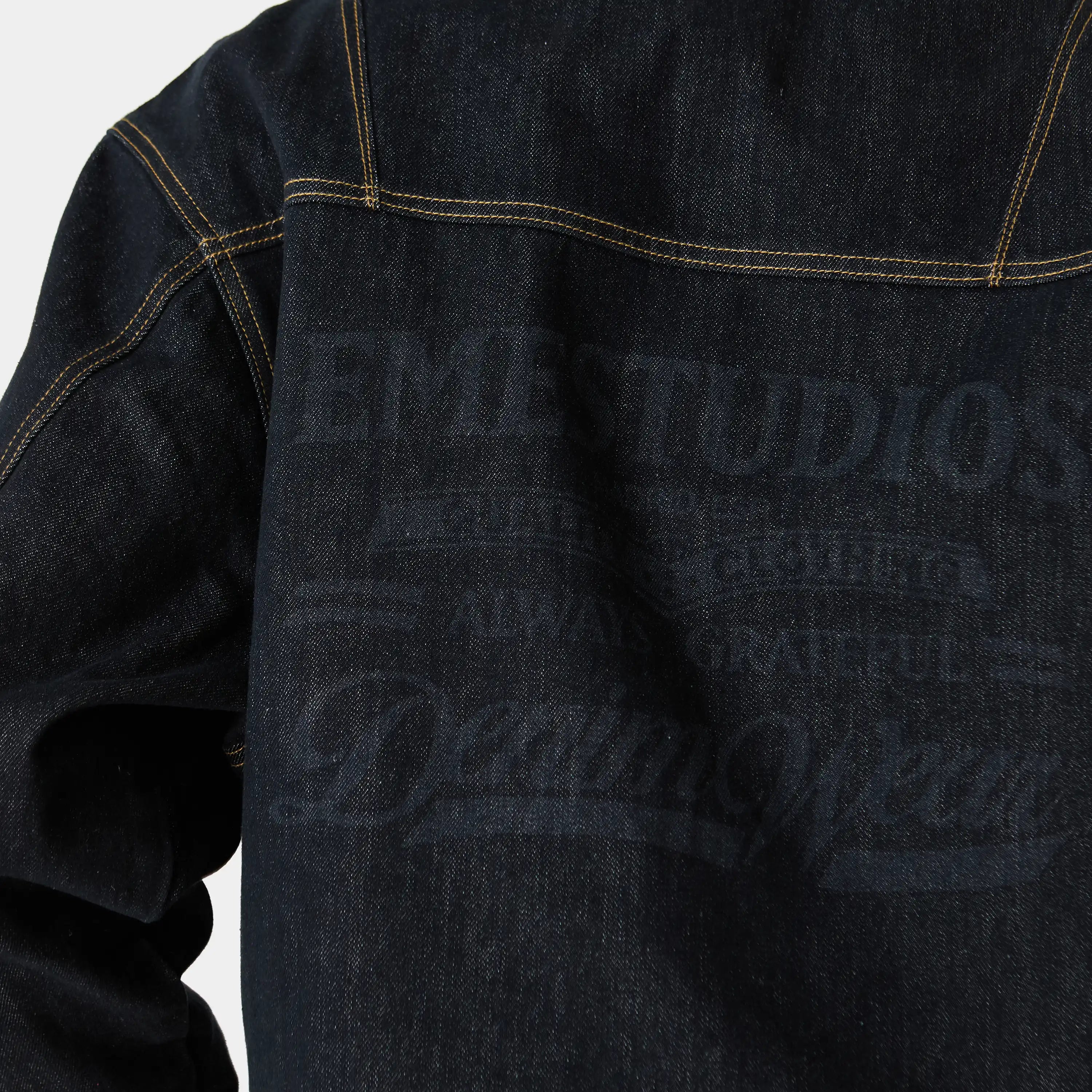 Ledger Raw Denim Jacket Outerwear Eme Studios