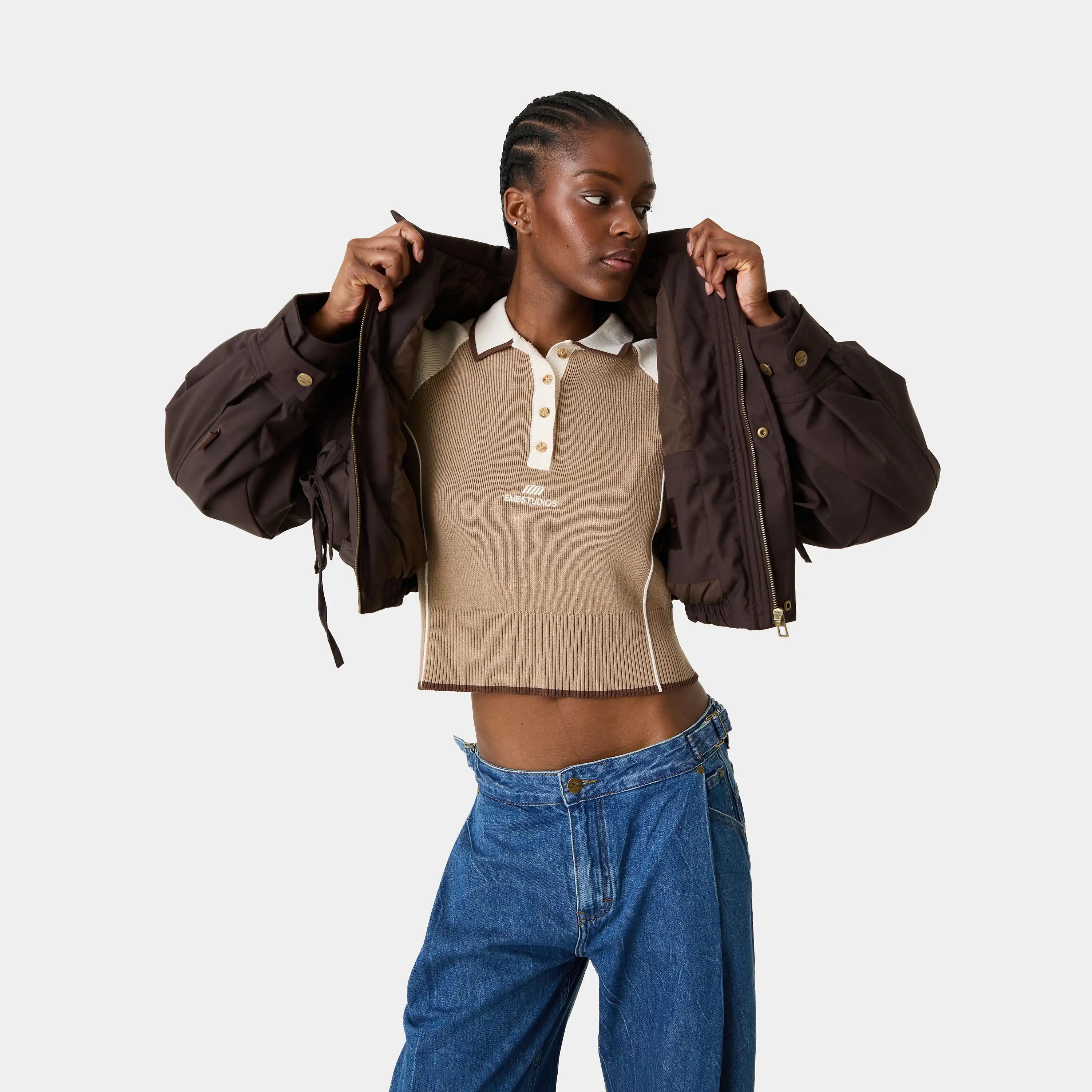 Pipi Black Coffee Jacket Woman Outerwear Eme Studios