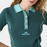 Fete Aqua Knit Polo Woman Knitwear Eme Studios