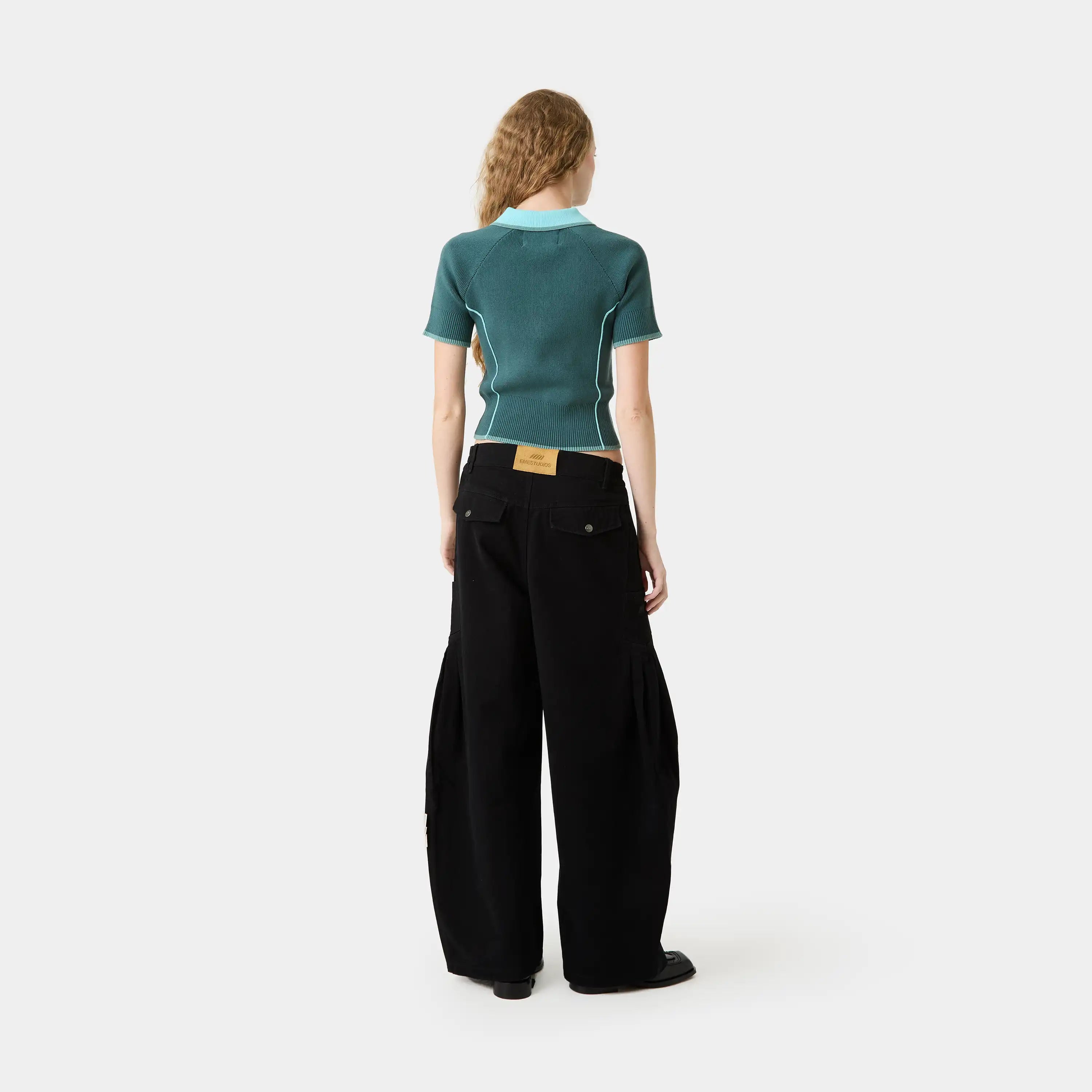 Fete Aqua Knit Polo Woman Knitwear Eme Studios