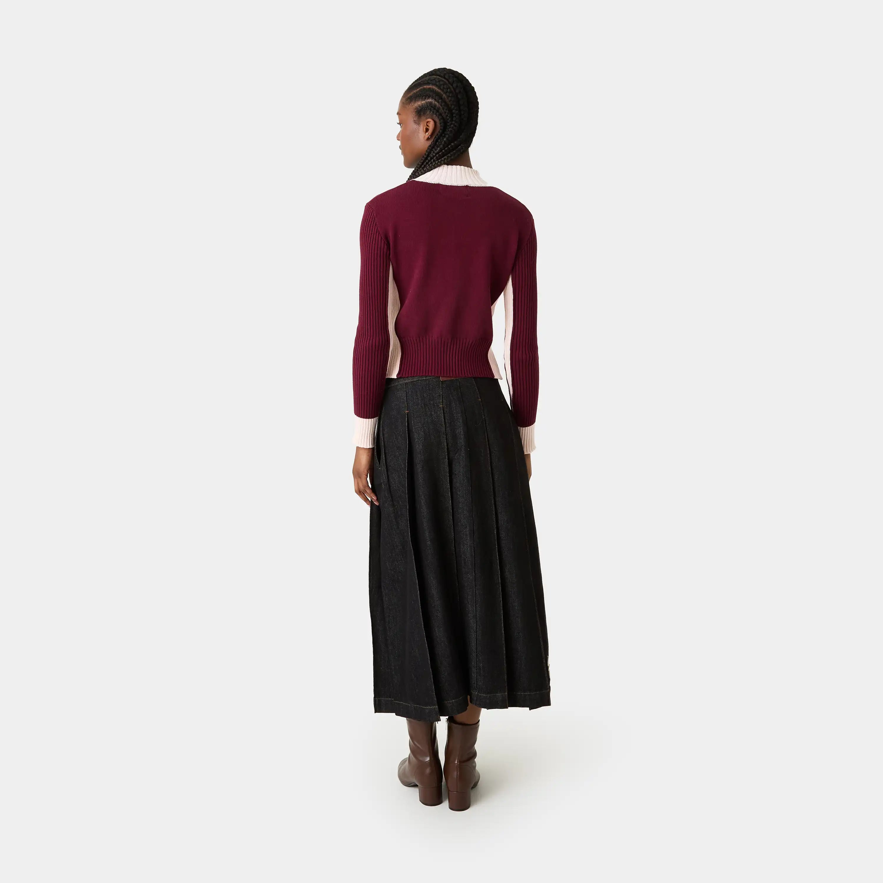 Betty Burgundy Zipper Knit Woman Knitwear Eme Studios