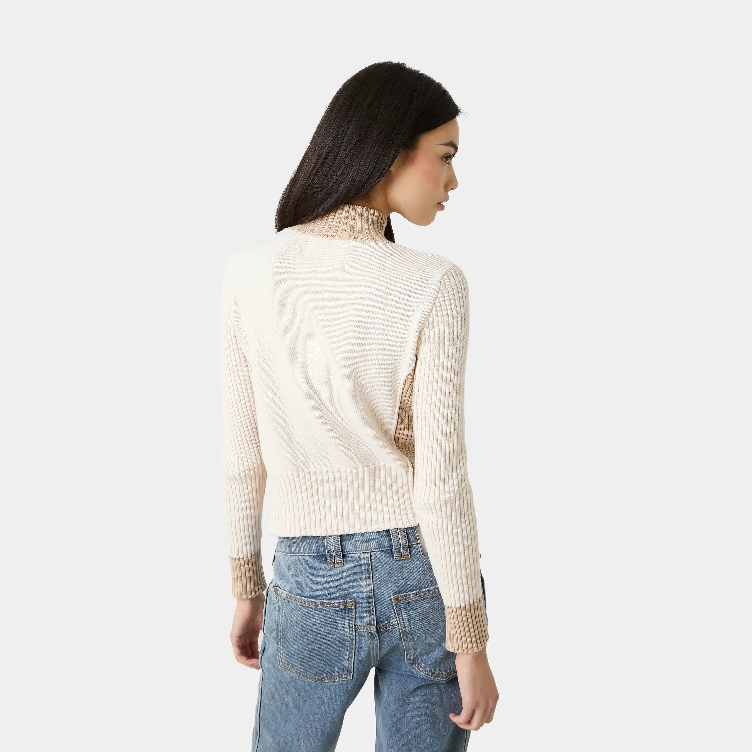 Betty Off Sand Zipper Knit Woman Knitwear Eme Studios
