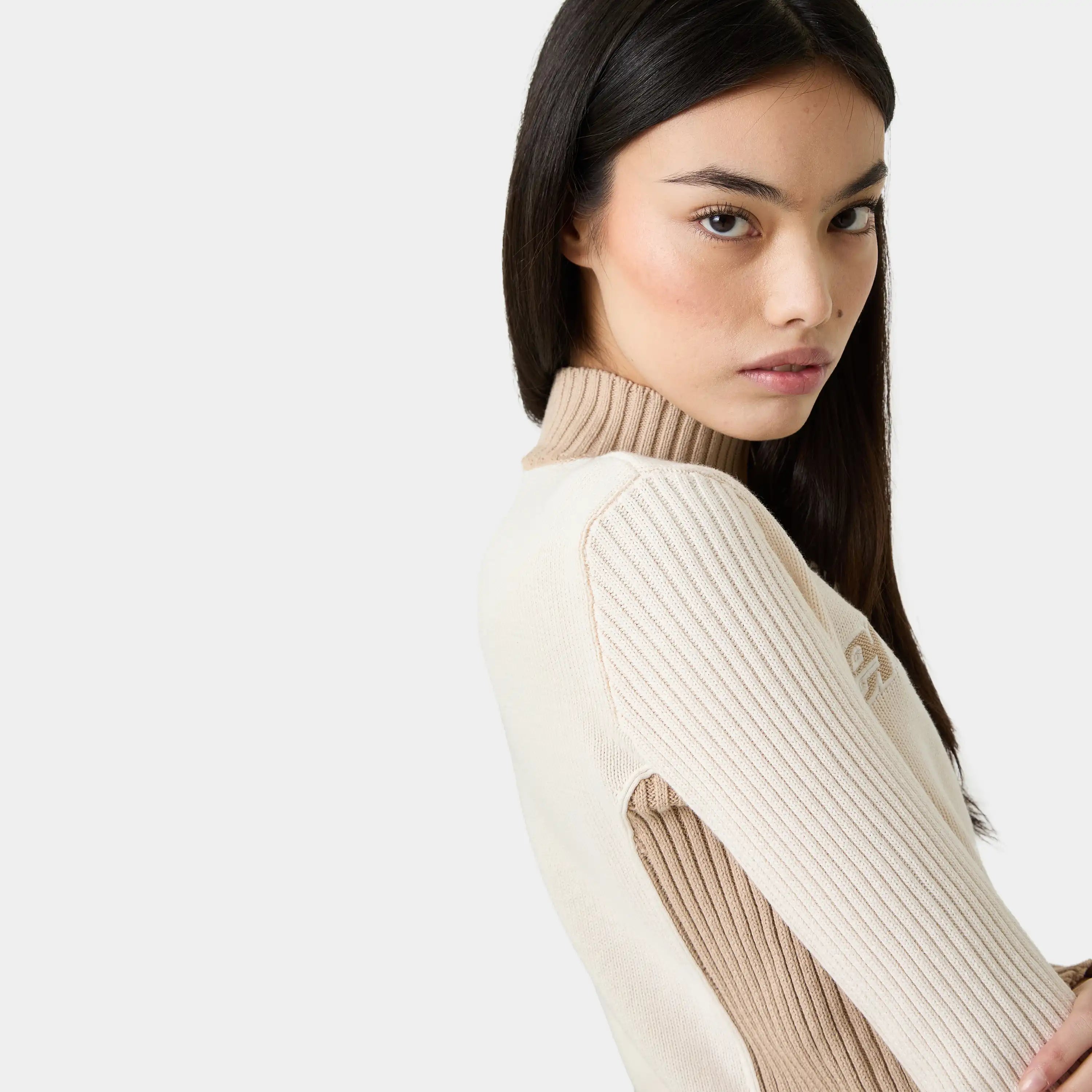 Betty Off Sand Zipper Knit Woman Knitwear Eme Studios
