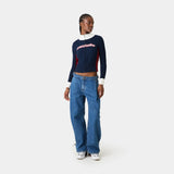 Betty Navy Zipper Knit Woman Knitwear Eme Studios