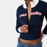 Betty Navy Zipper Knit Woman Knitwear Eme Studios