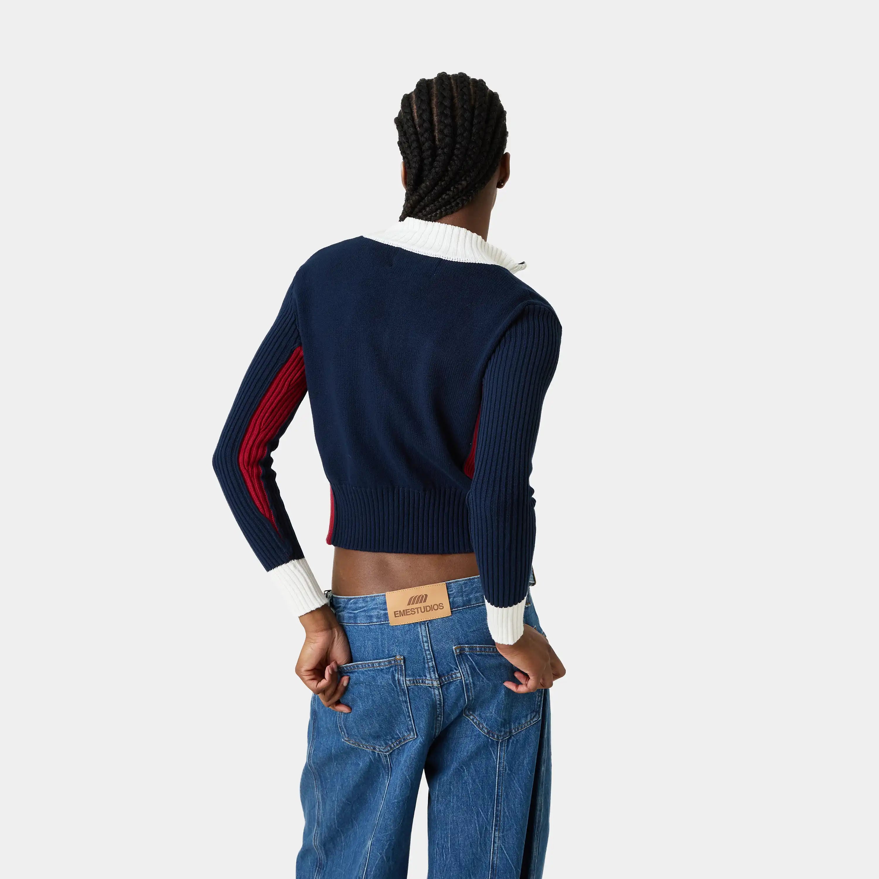 Betty Navy Zipper Knit Woman Knitwear Eme Studios