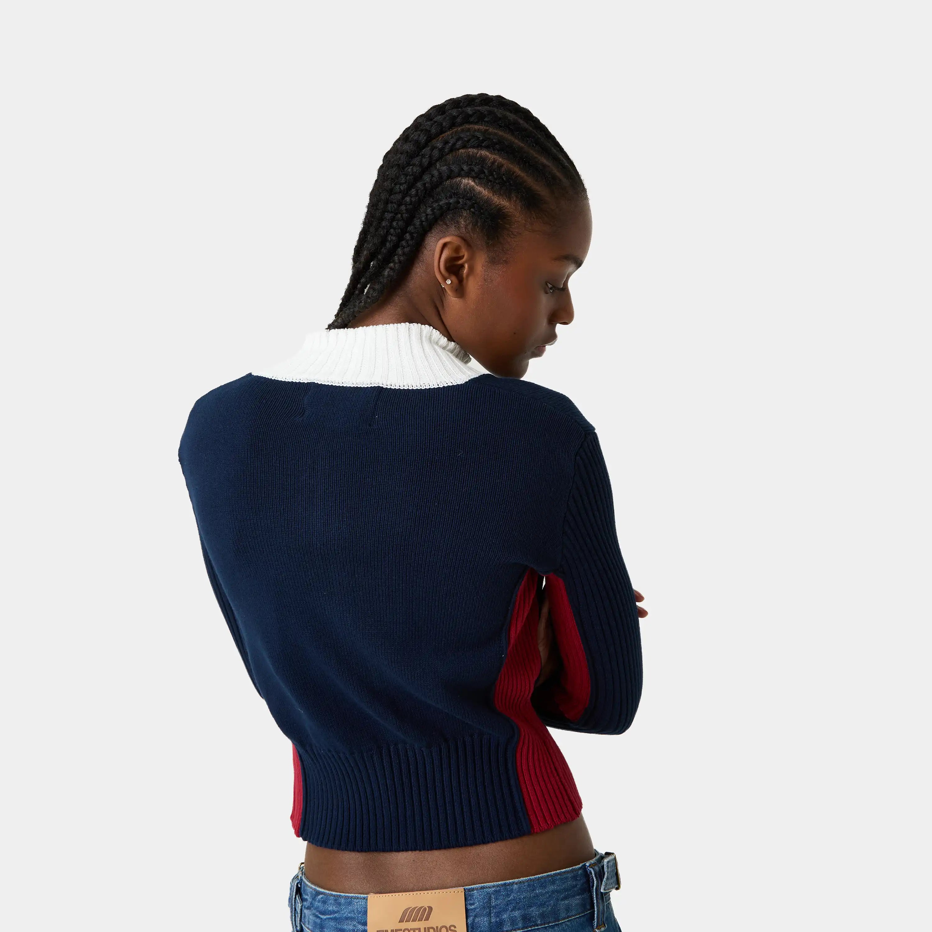 Betty Navy Zipper Knit Woman Knitwear Eme Studios