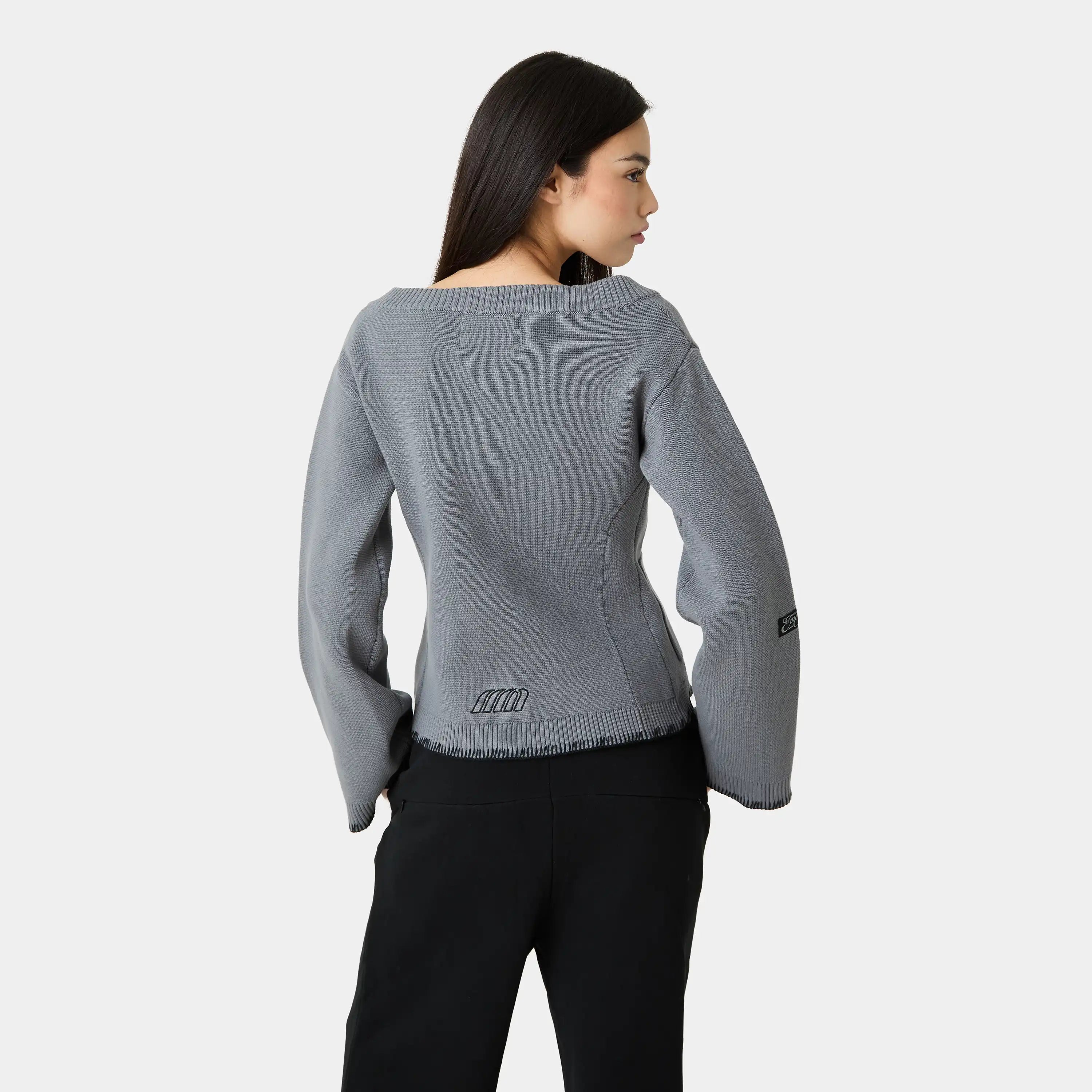 Onyx Grey Cardigan Woman Knitwear Eme Studios
