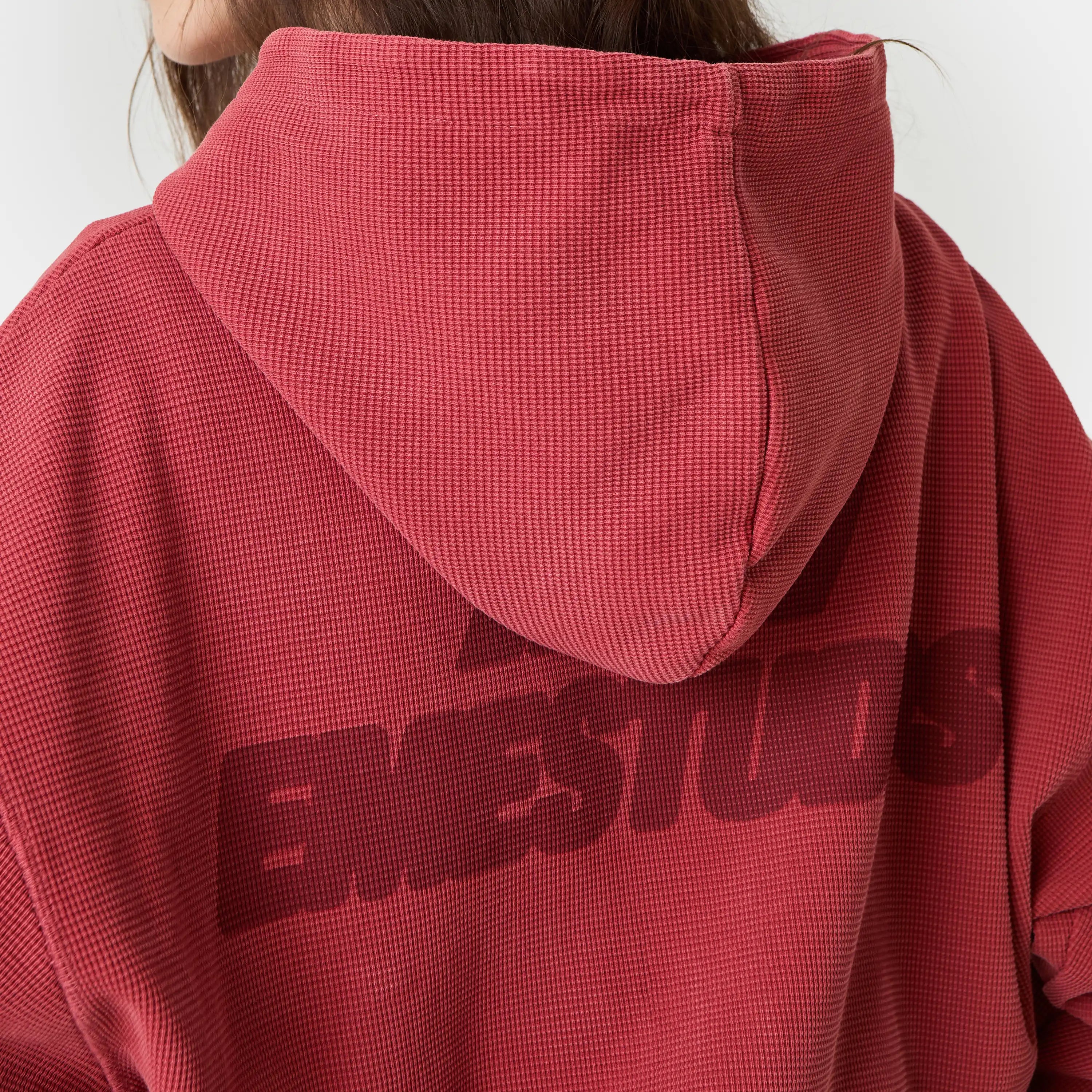 Waffle Marsala Croped Boxy Full Zip Hoodies Eme Studios