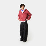 Waffle Marsala Croped Boxy Full Zip Hoodies Eme Studios
