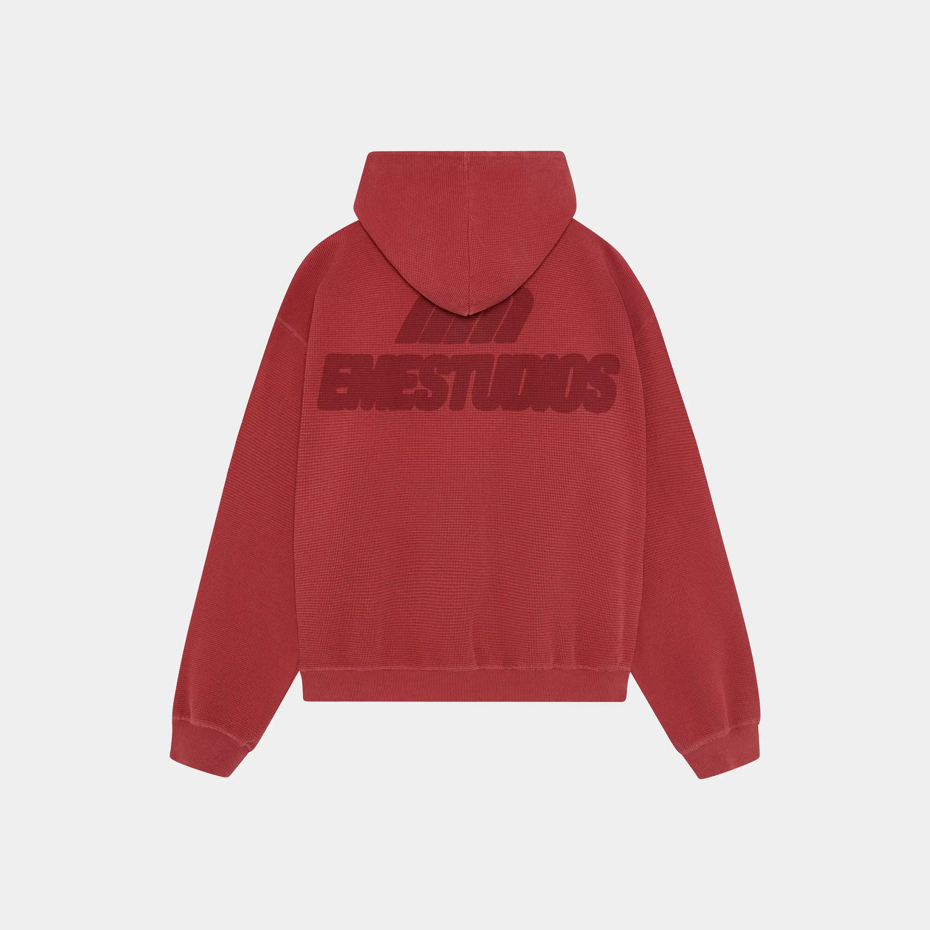 Waffle Marsala Croped Boxy Full Zip Hoodies Eme Studios
