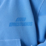 Waffle Cobalt Croped Boxy Full Zip Hoodies Eme Studios