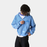 Waffle Cobalt Croped Boxy Full Zip Hoodies Eme Studios