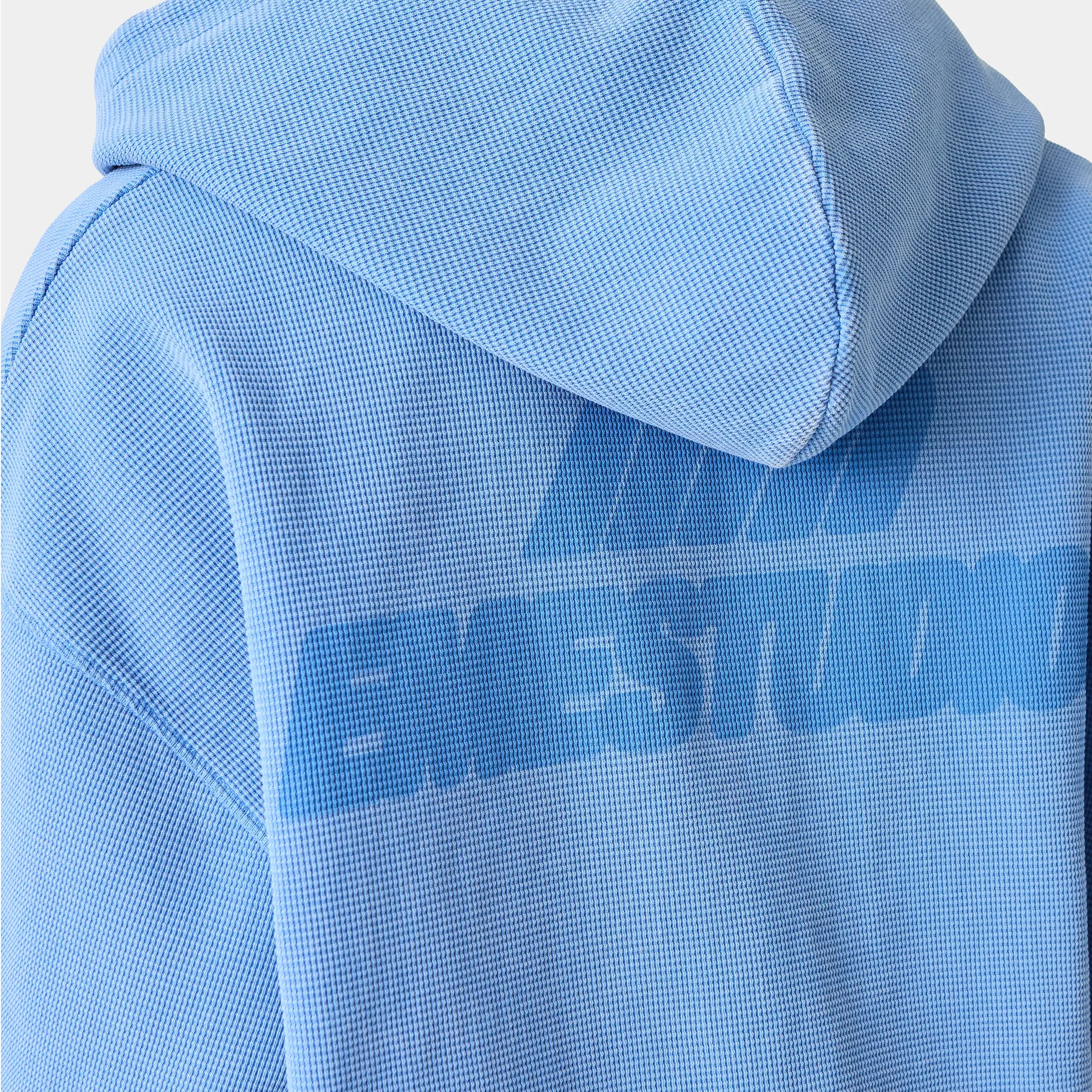 Waffle Cobalt Croped Boxy Full Zip Hoodies Eme Studios