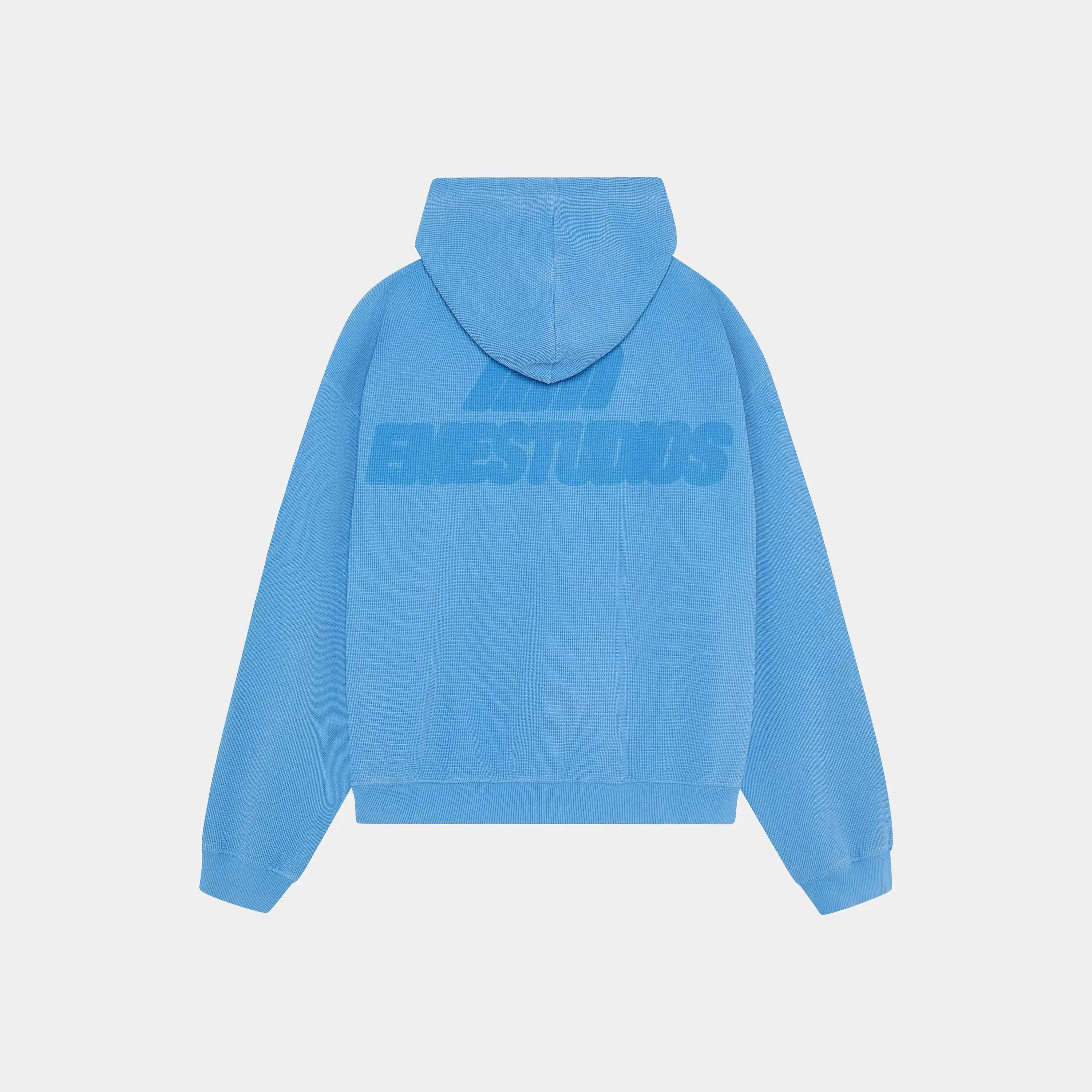 Waffle Cobalt Croped Boxy Full Zip Hoodies Eme Studios
