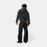 Waffle Navy Croped Boxy Full Zip Hoodies Eme Studios