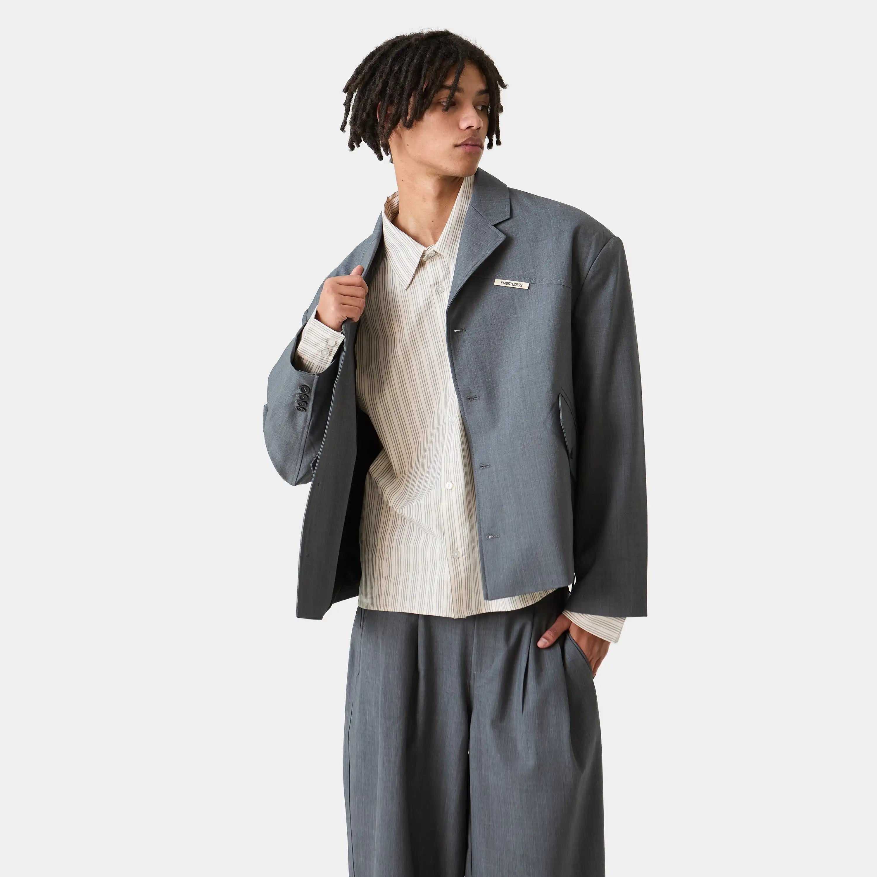 Orbit Slate Grey Blazer Outerwear Eme Studios