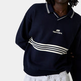 Pivot Navy Knit Polo Knitwear Eme Studios