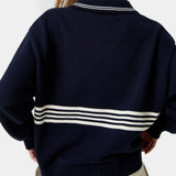 Pivot Navy Knit Polo Knitwear Eme Studios