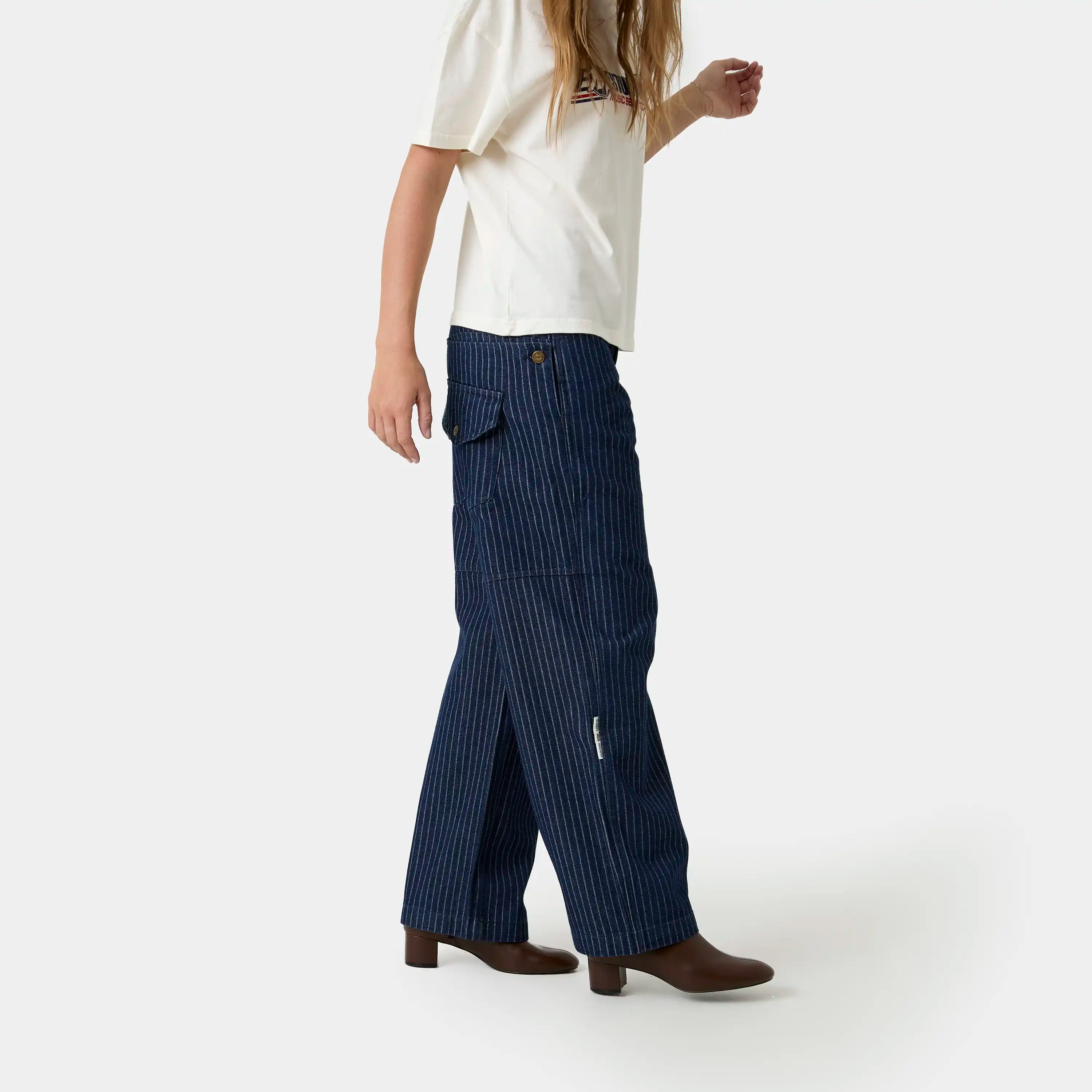 Trip Navy Denim Pants Pants Eme Studios