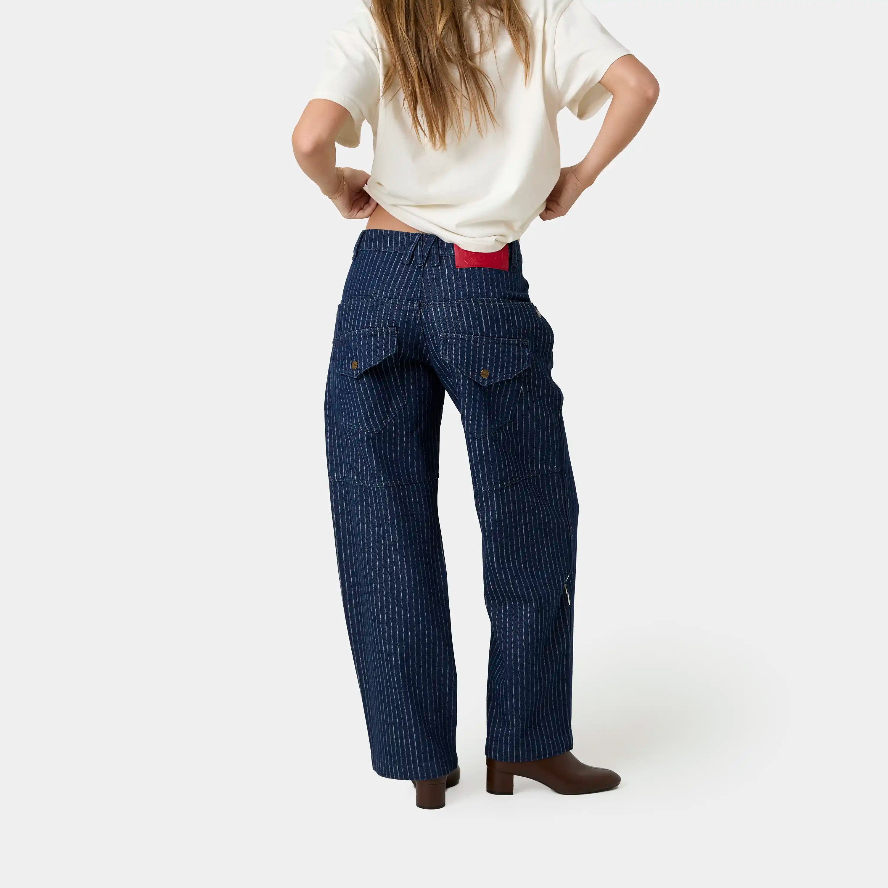 Trip Navy Denim Pants Pants Eme Studios