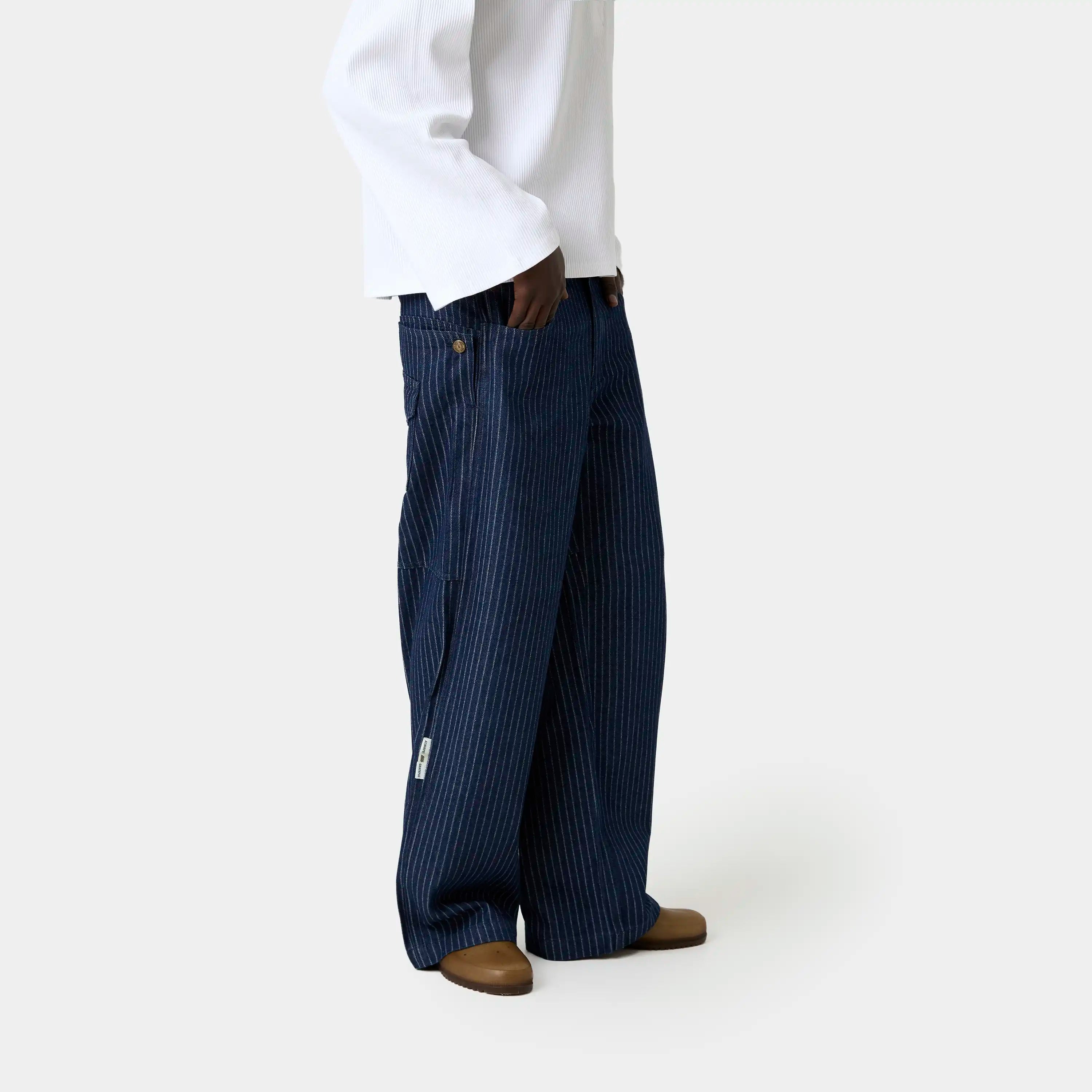 Trip Navy Denim Pants Pants Eme Studios