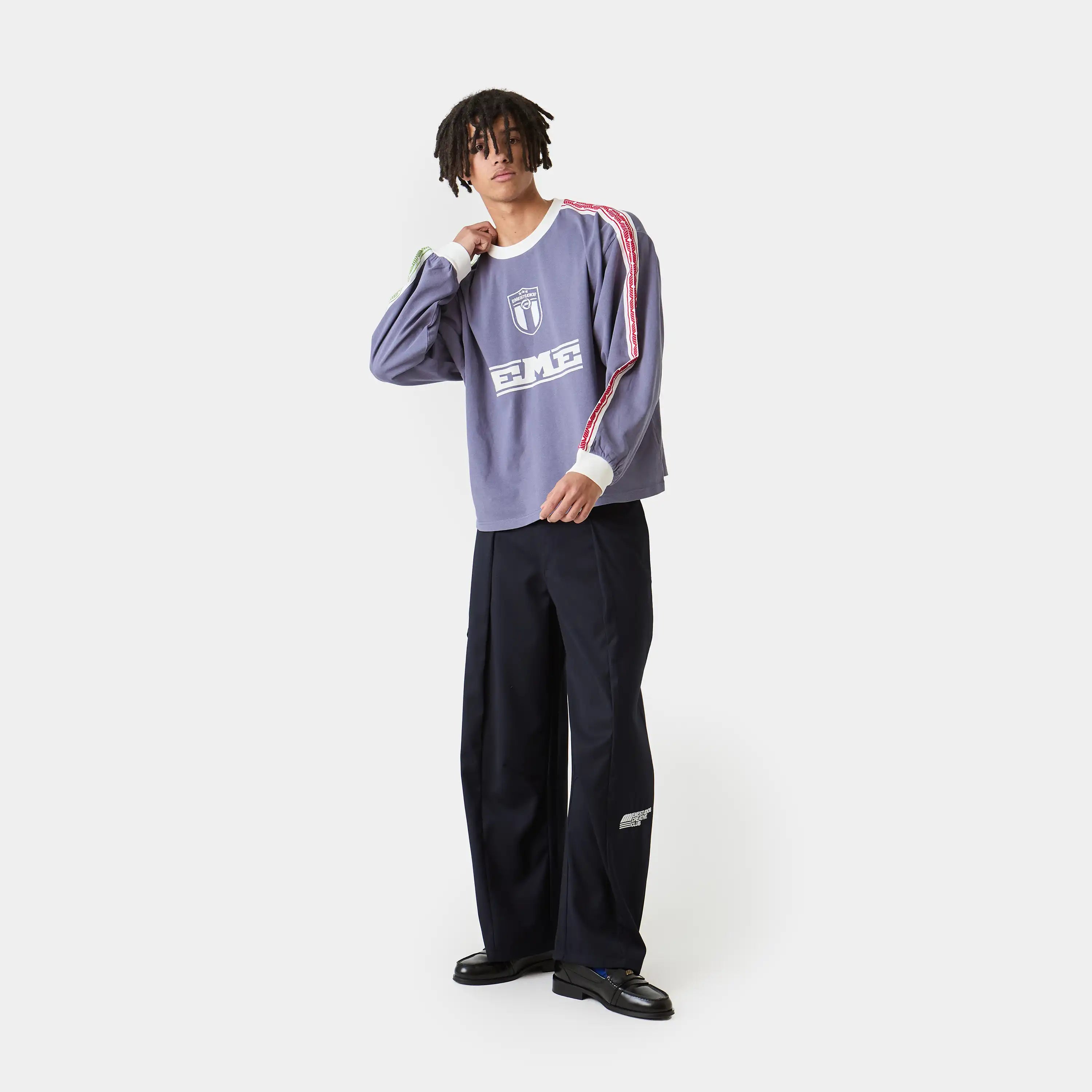 Team Navy Oversized Long Sleeve T-shirts Eme Studios