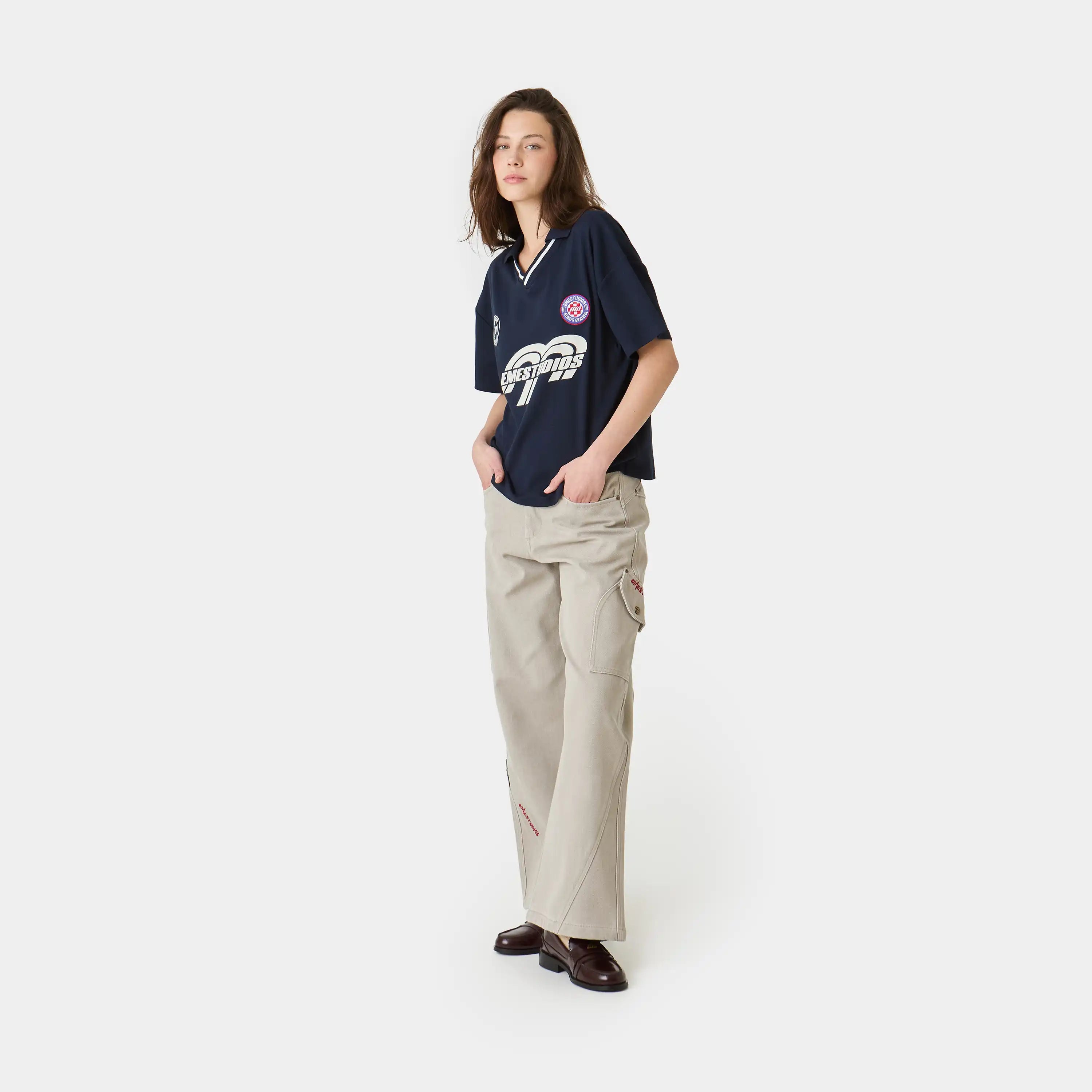 Score Navy Polo T-shirts Eme Studios