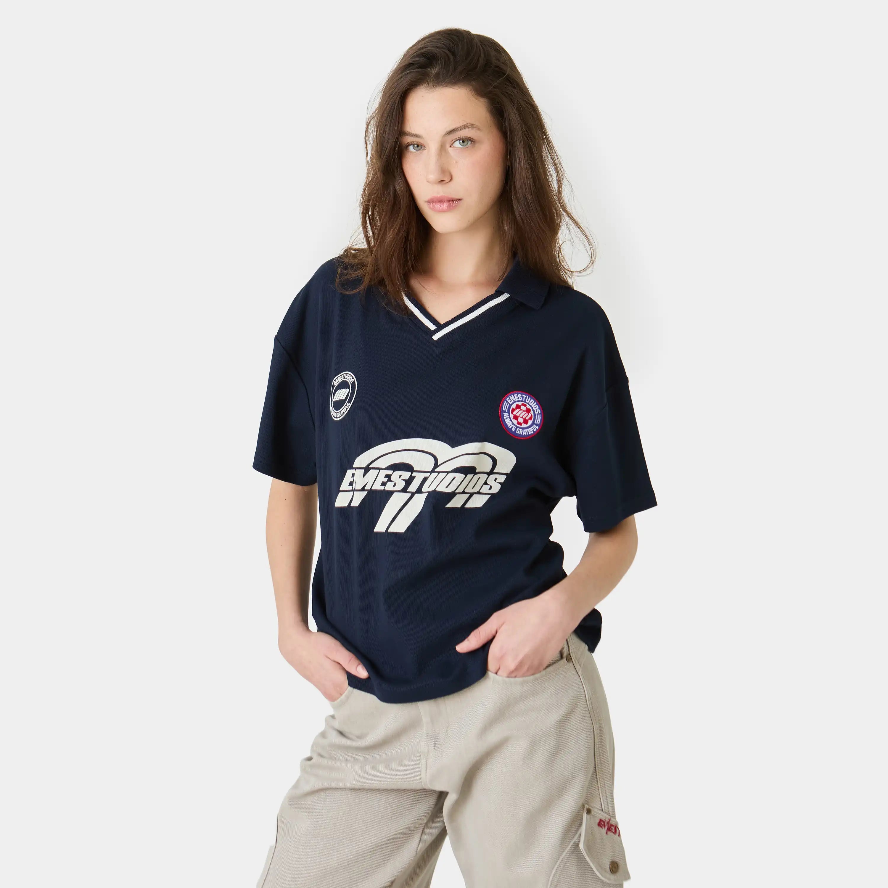 Score Navy Polo T-shirts Eme Studios