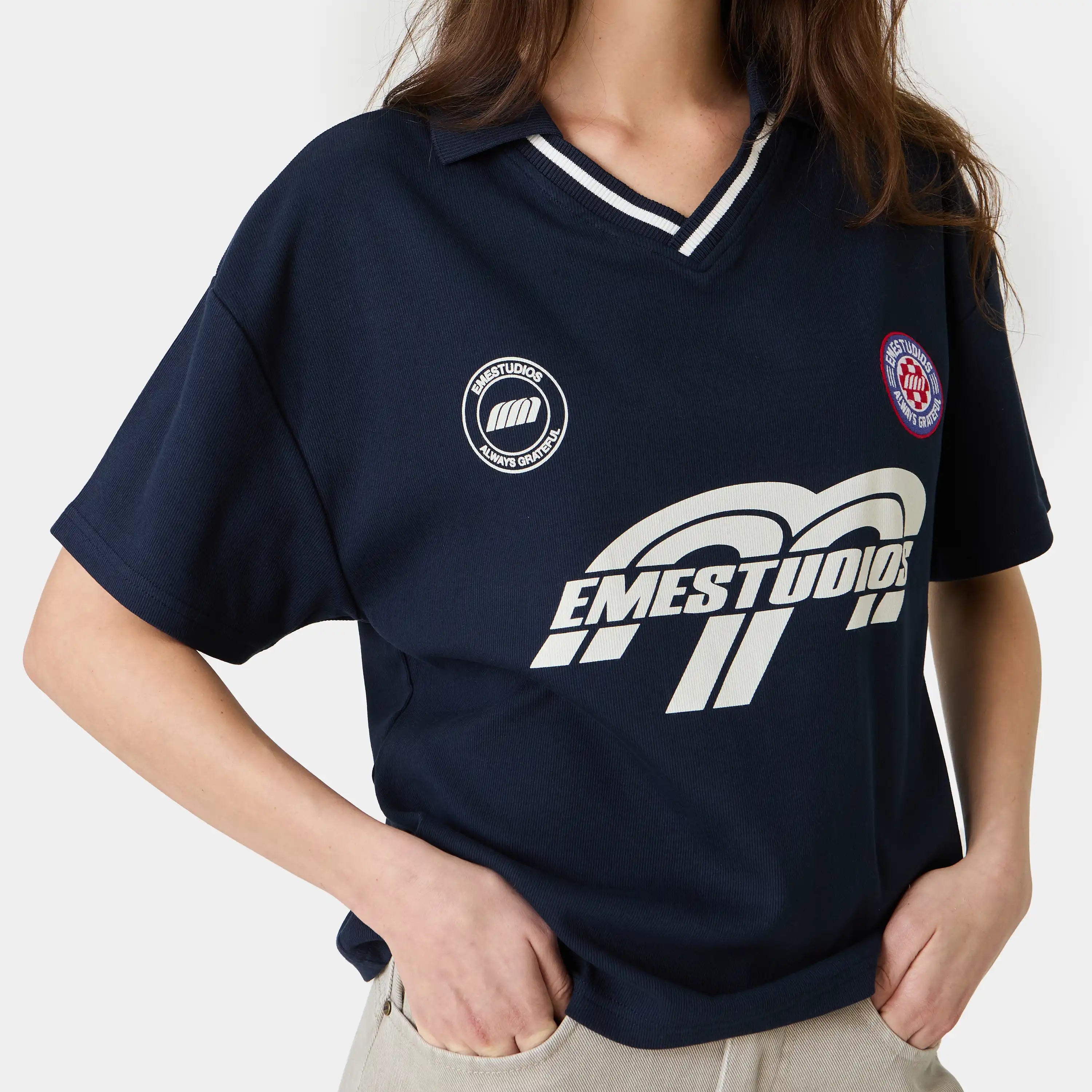 Score Navy Polo T-shirts Eme Studios