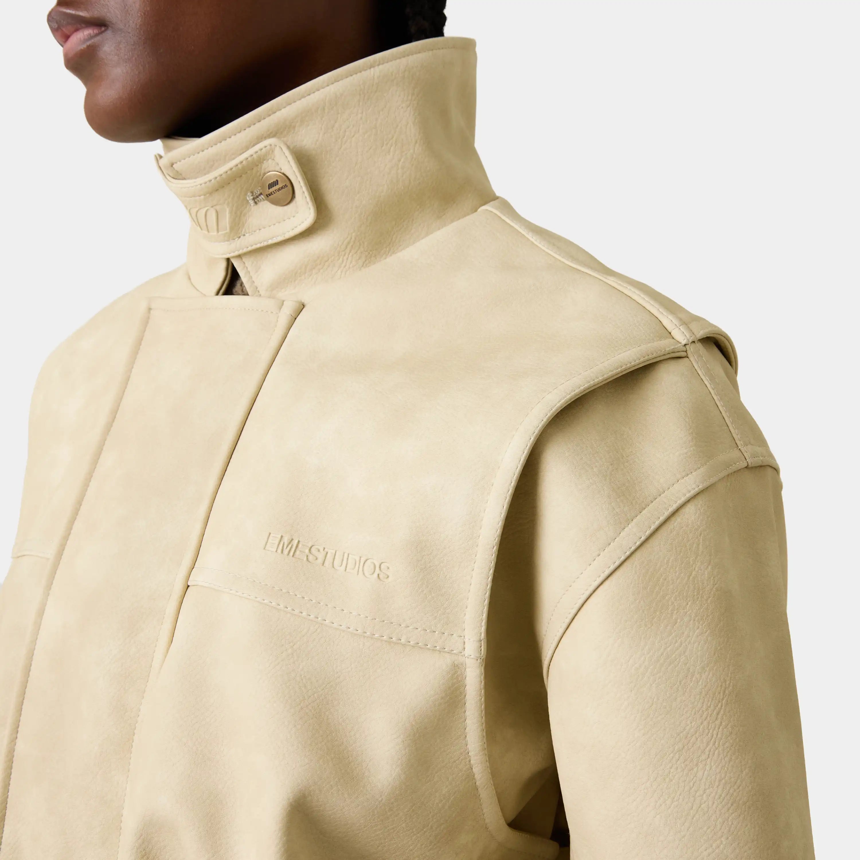 Romu Off Sand Coat Woman Outerwear Eme Studios