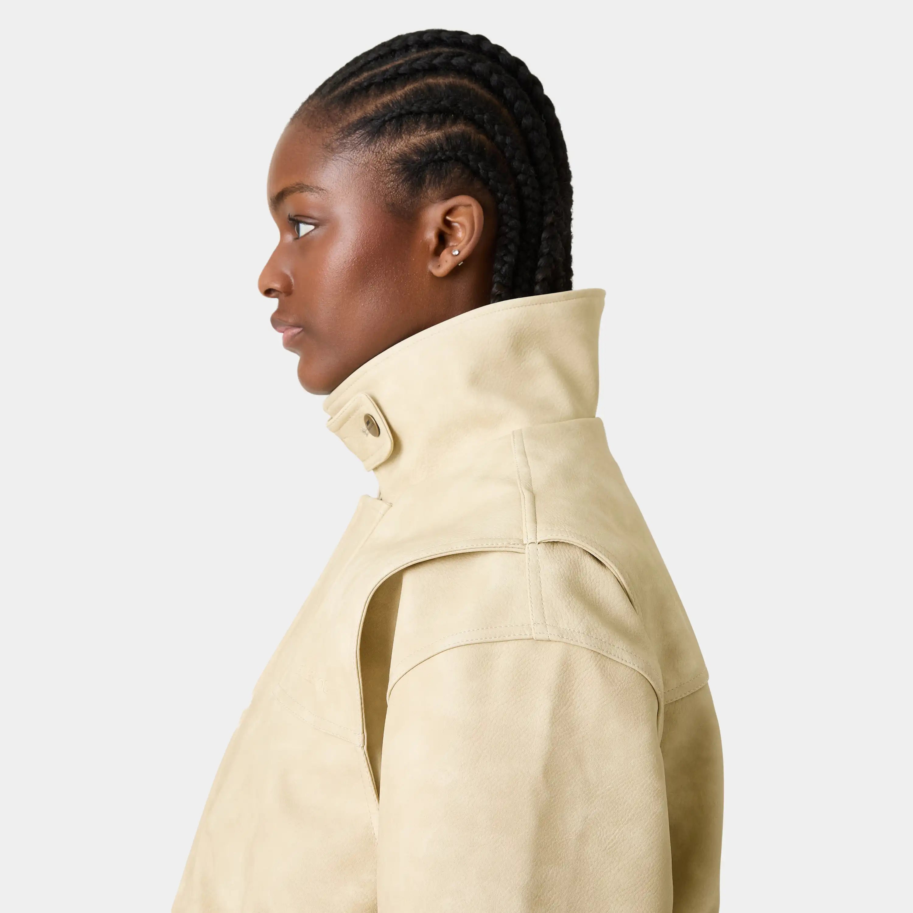 Romu Off Sand Coat Woman Outerwear Eme Studios