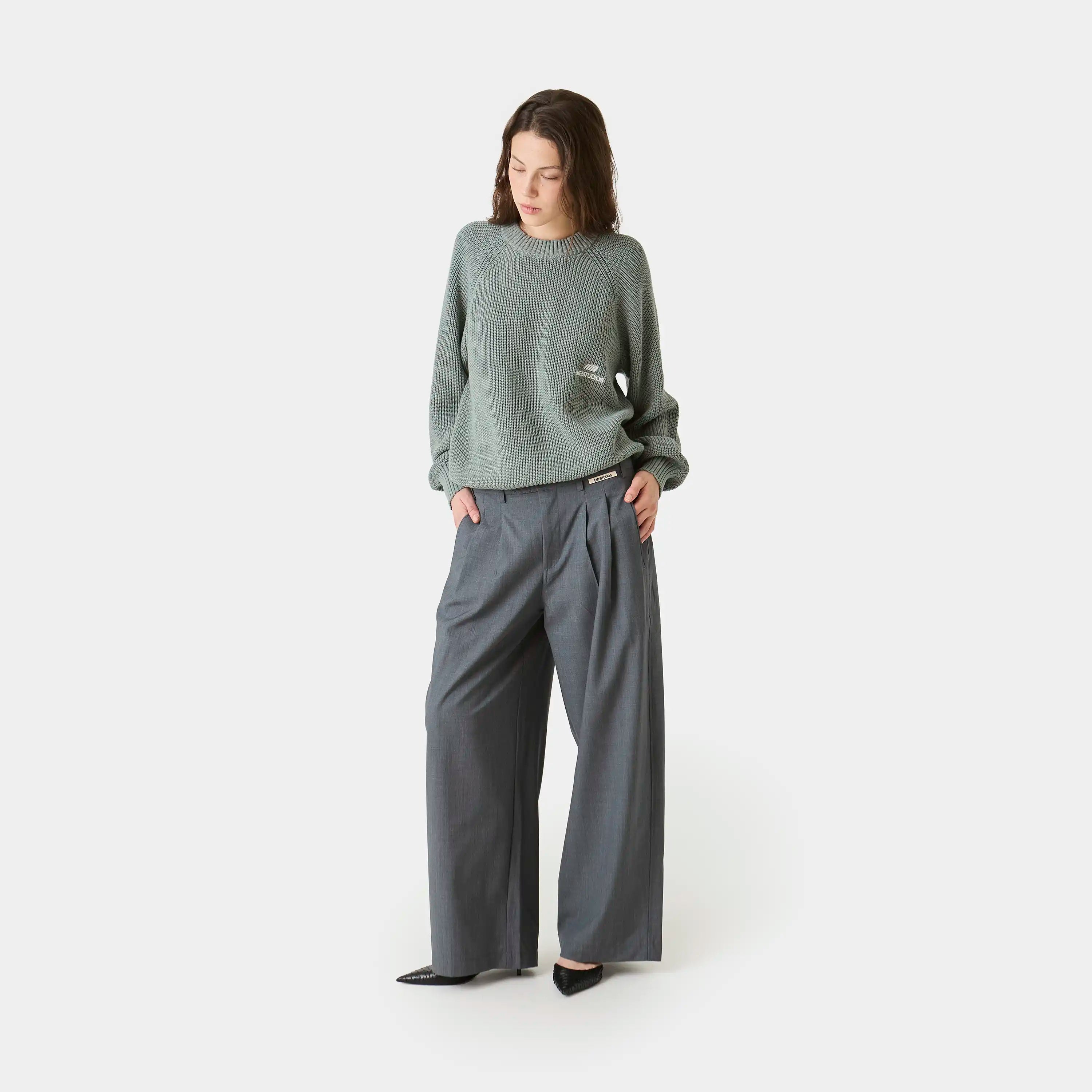 Orbit Slate Tailored Pants Pants Eme Studios